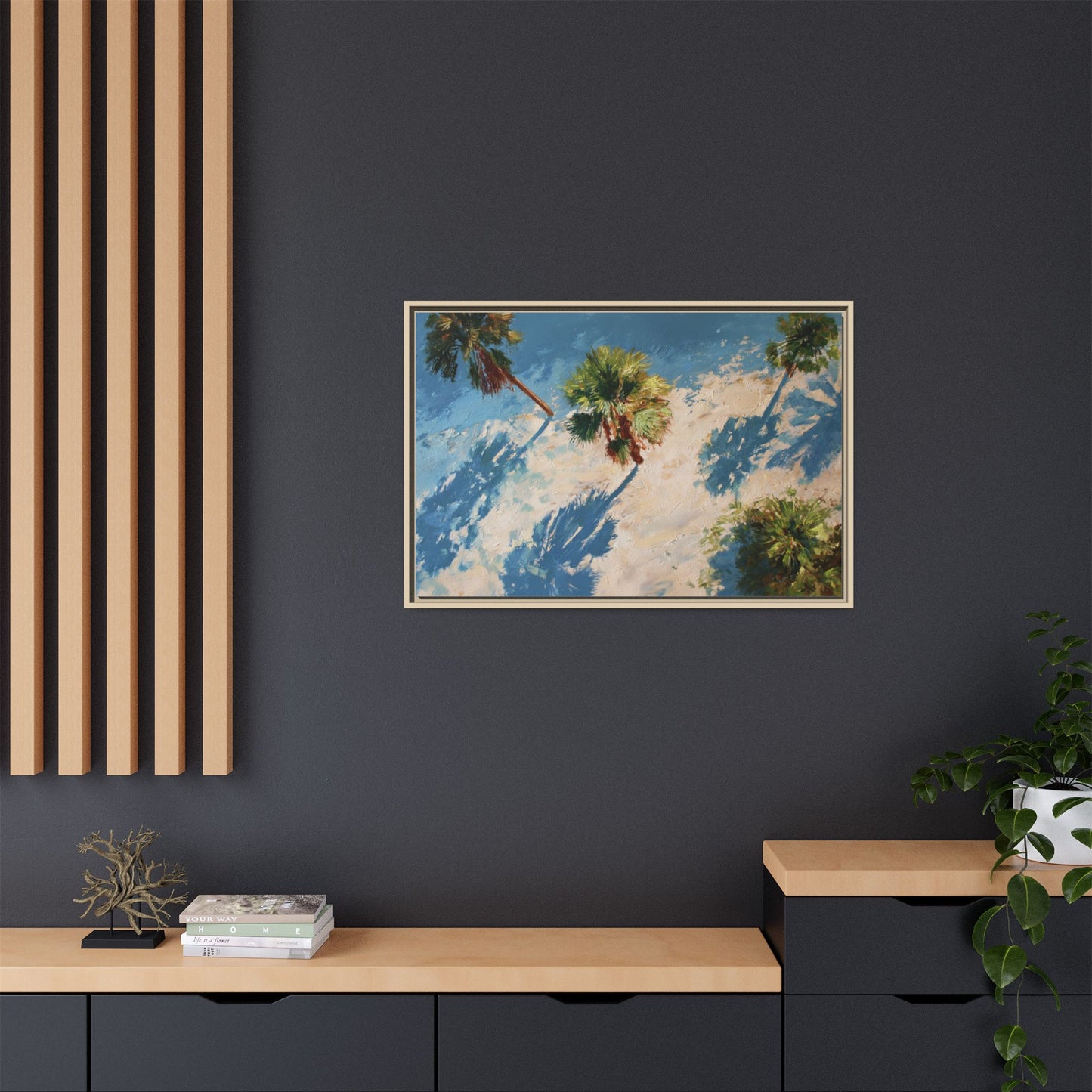 Tropical Palm Trees Artwork | Vibrant Coastal Landscape