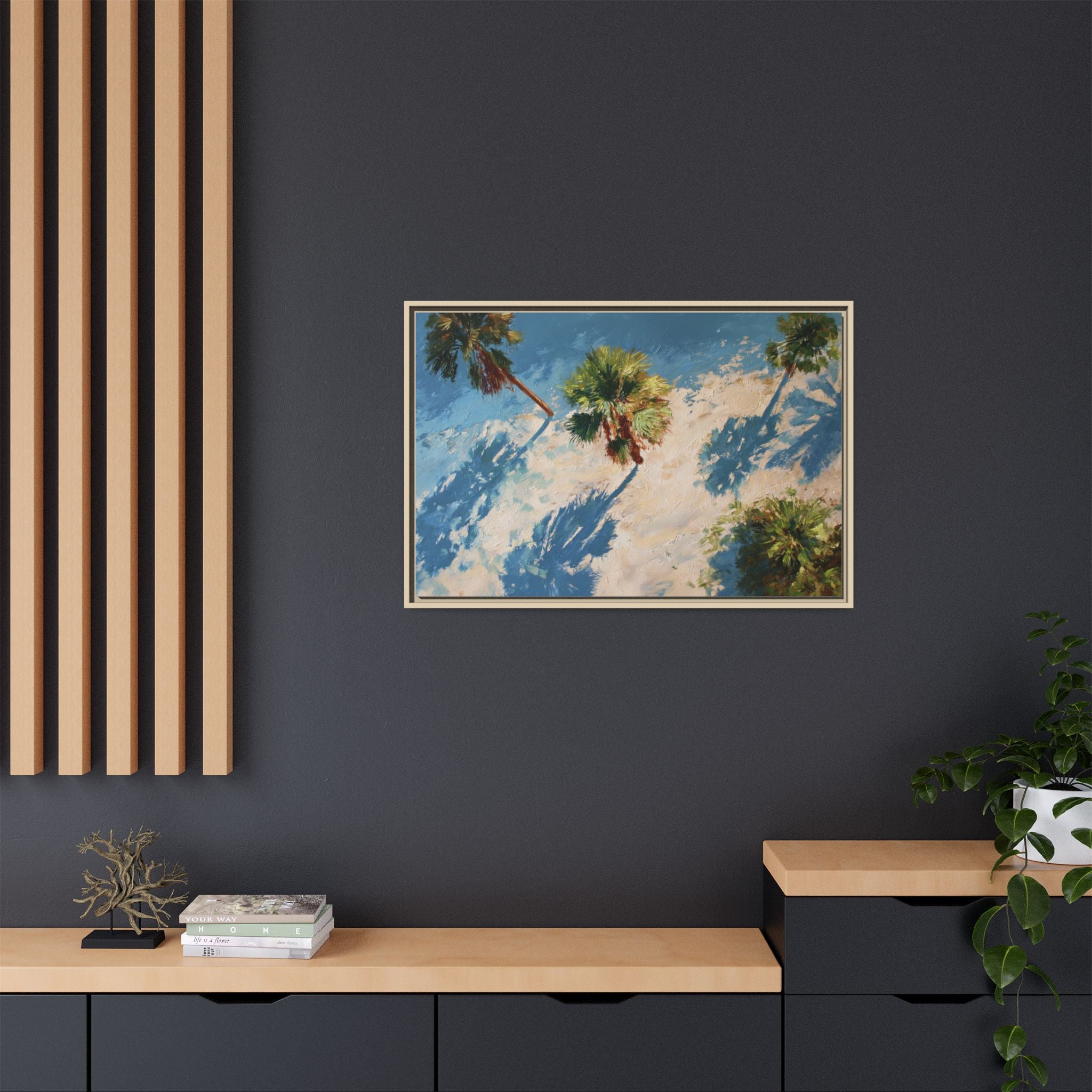 Tropical Palm Trees Artwork | Vibrant Coastal Landscape