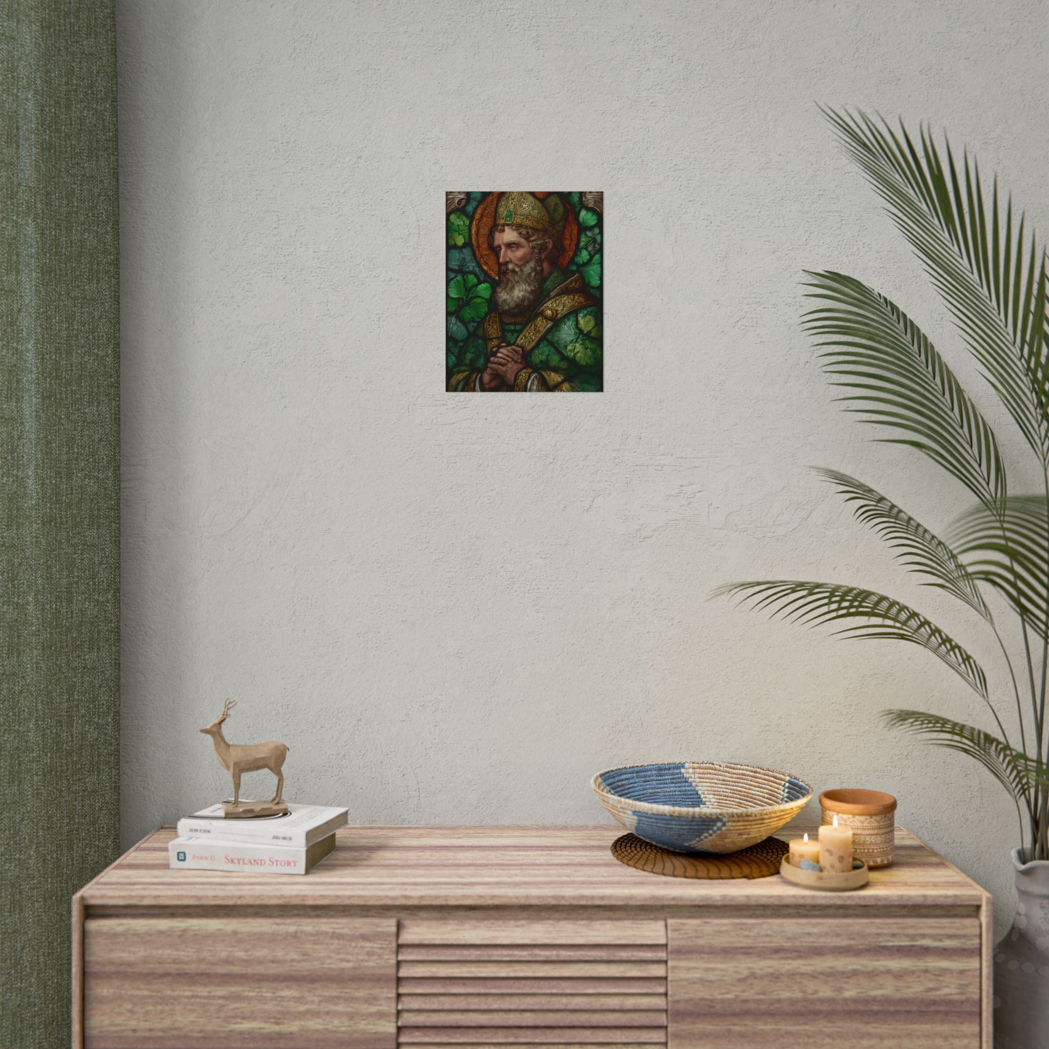 Saint Artwork | Irish Heritage Art | Traditional Green Tones