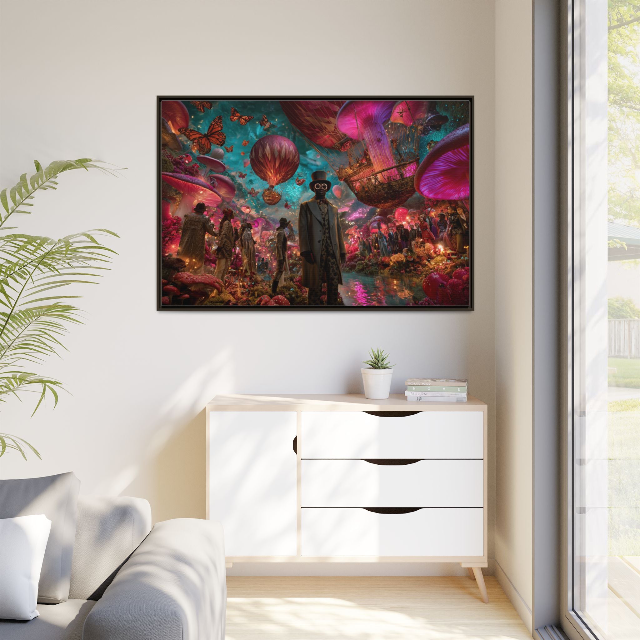 Whimsical Hot Air Balloon Fantasy Artwork | Surreal Landscape