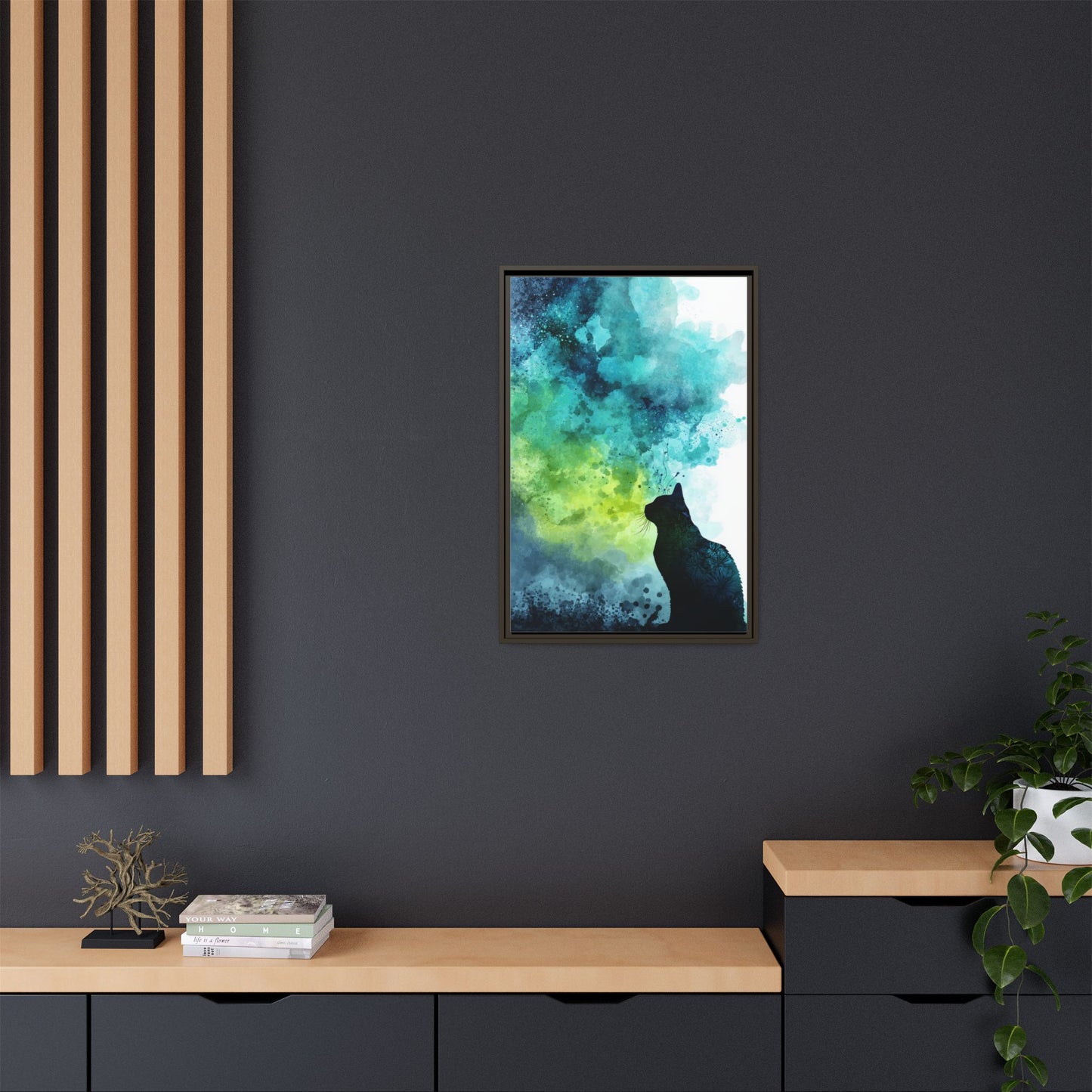 Dreamy Cat Watercolor Art Print - Serene Home Decor