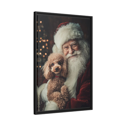 Heartwarming Santa and Poodle Artwork