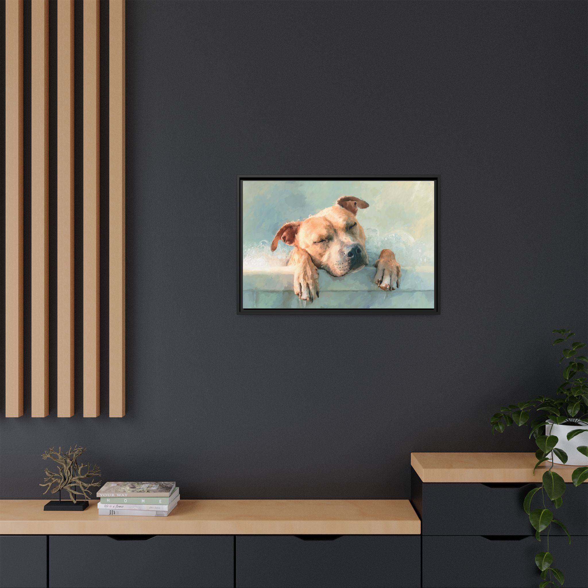 Cozy Dog Portrait | Serene Animal Artwork for Warm Spaces