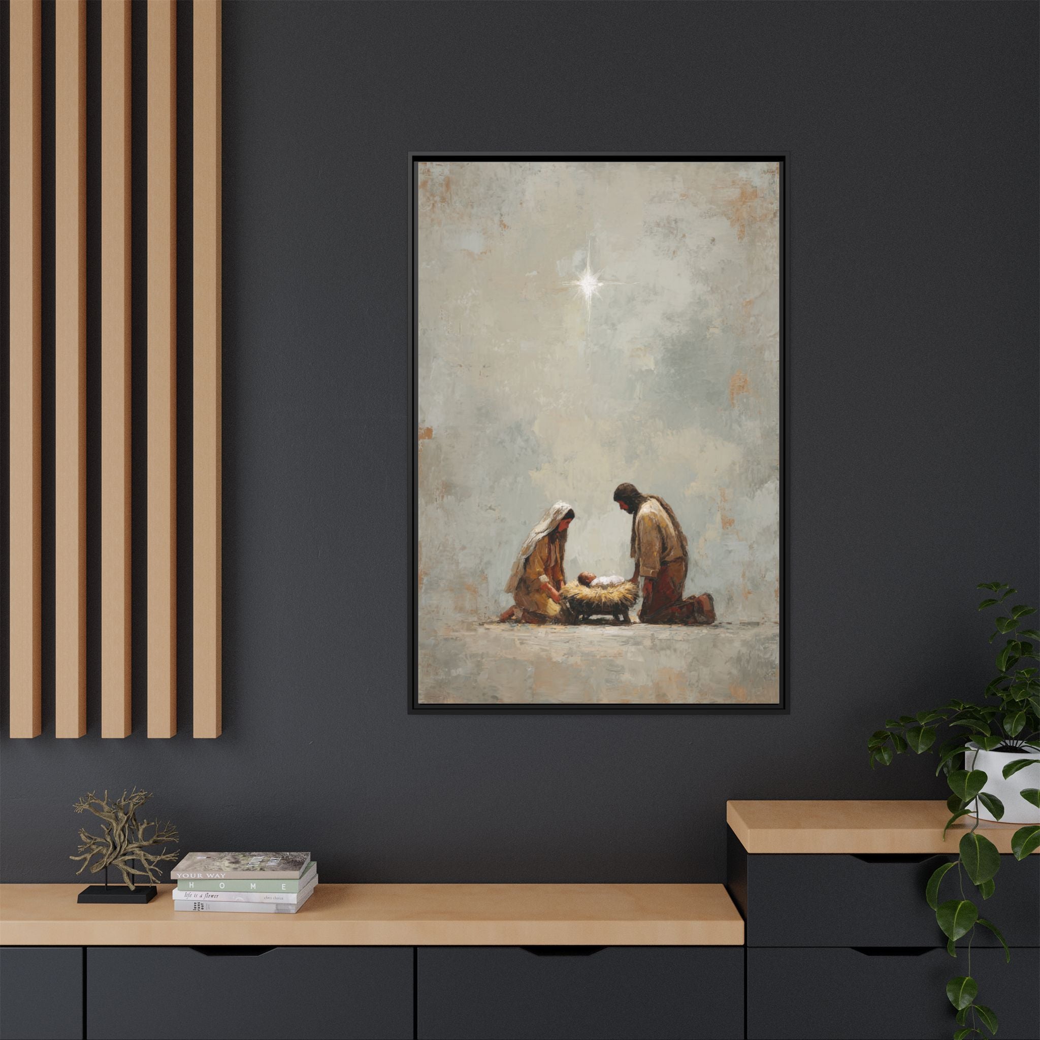 Nativity Scene Art Print - Warm Family Vibes