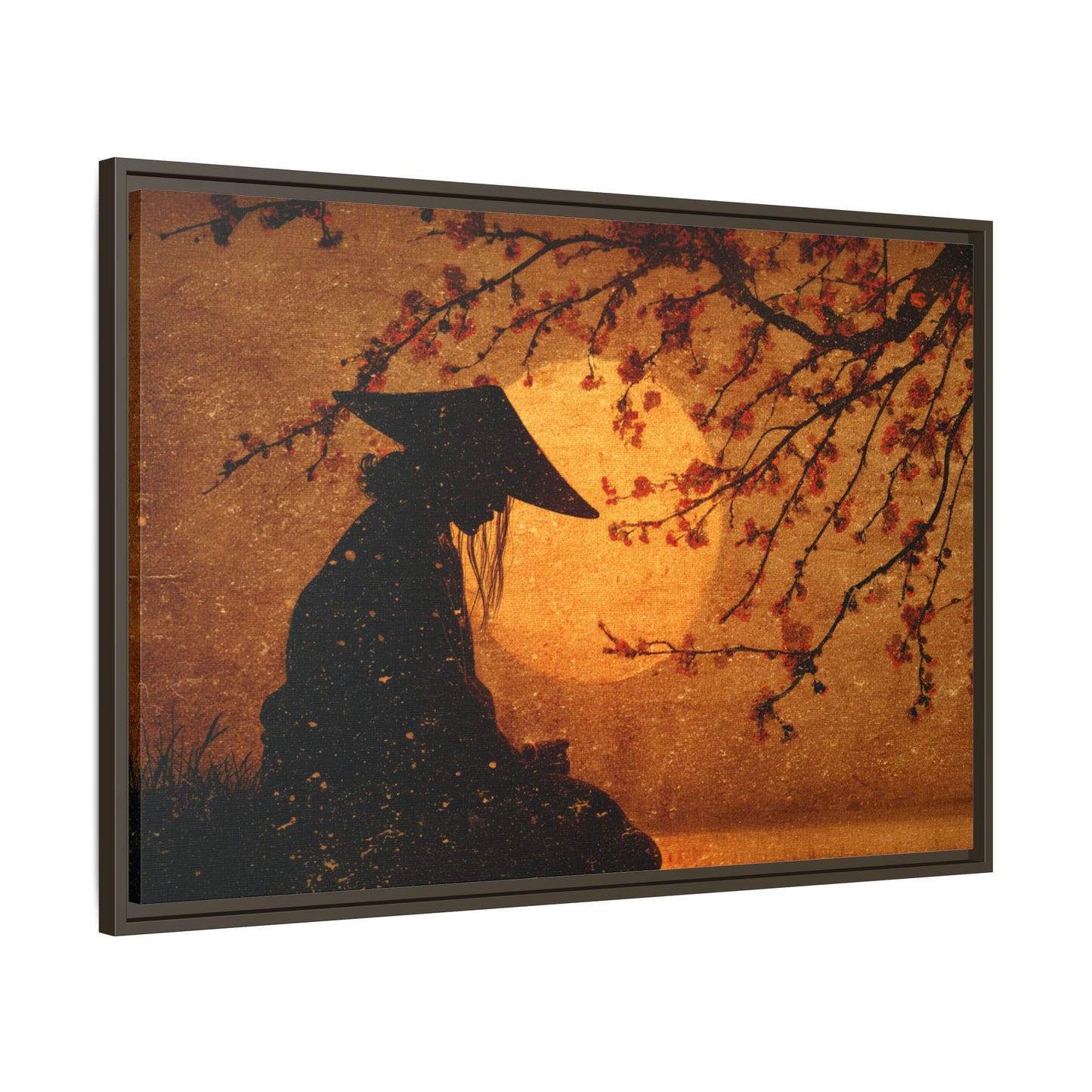 Serene Silhouette of Contemplation | Asian-Inspired Artwork