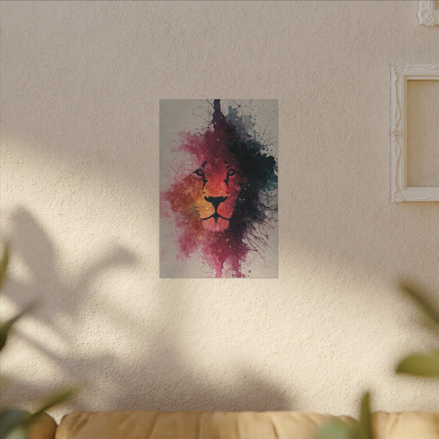 Majestic Lion Watercolor Art | Vibrant Animal Portrait