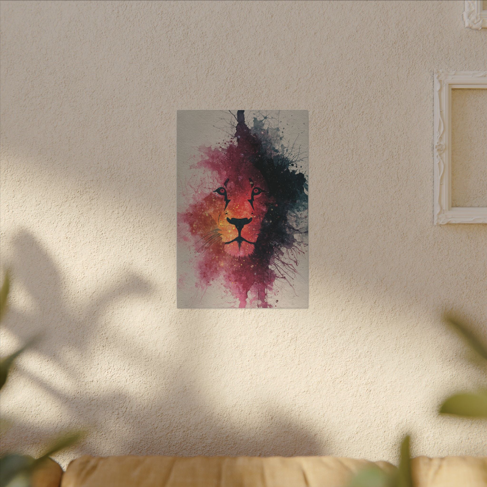 Majestic Lion Watercolor Art | Vibrant Animal Portrait