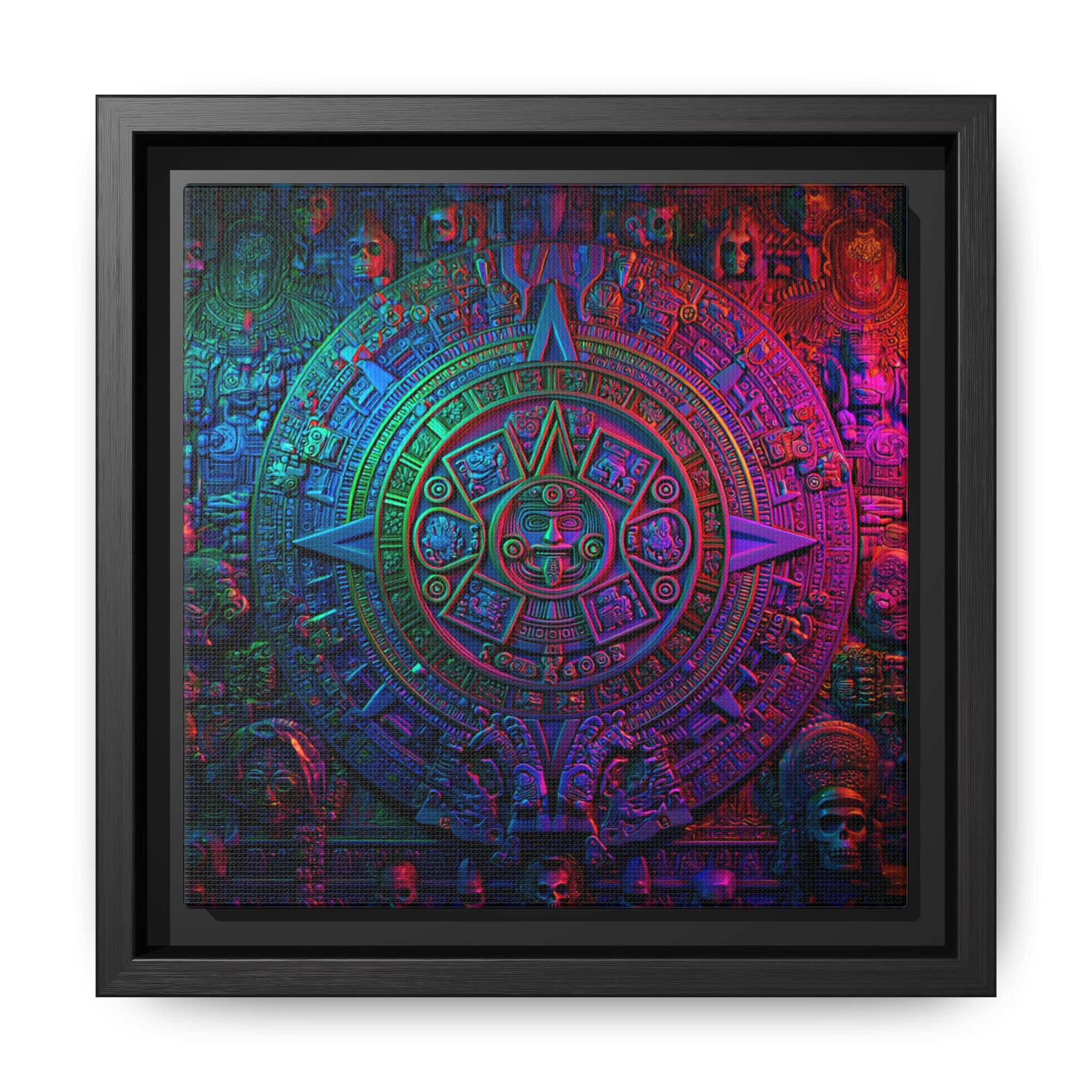Aztec Mandala Wall Art - Colorful Cultural Decor