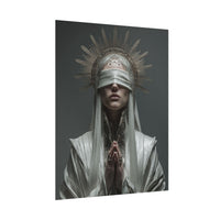 Ethereal Blindfolded Saint Art | Spiritual Home Decor