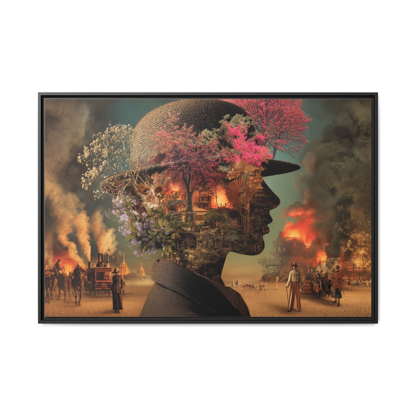Whimsical Floral Silhouette Art Print | Living Room Décor