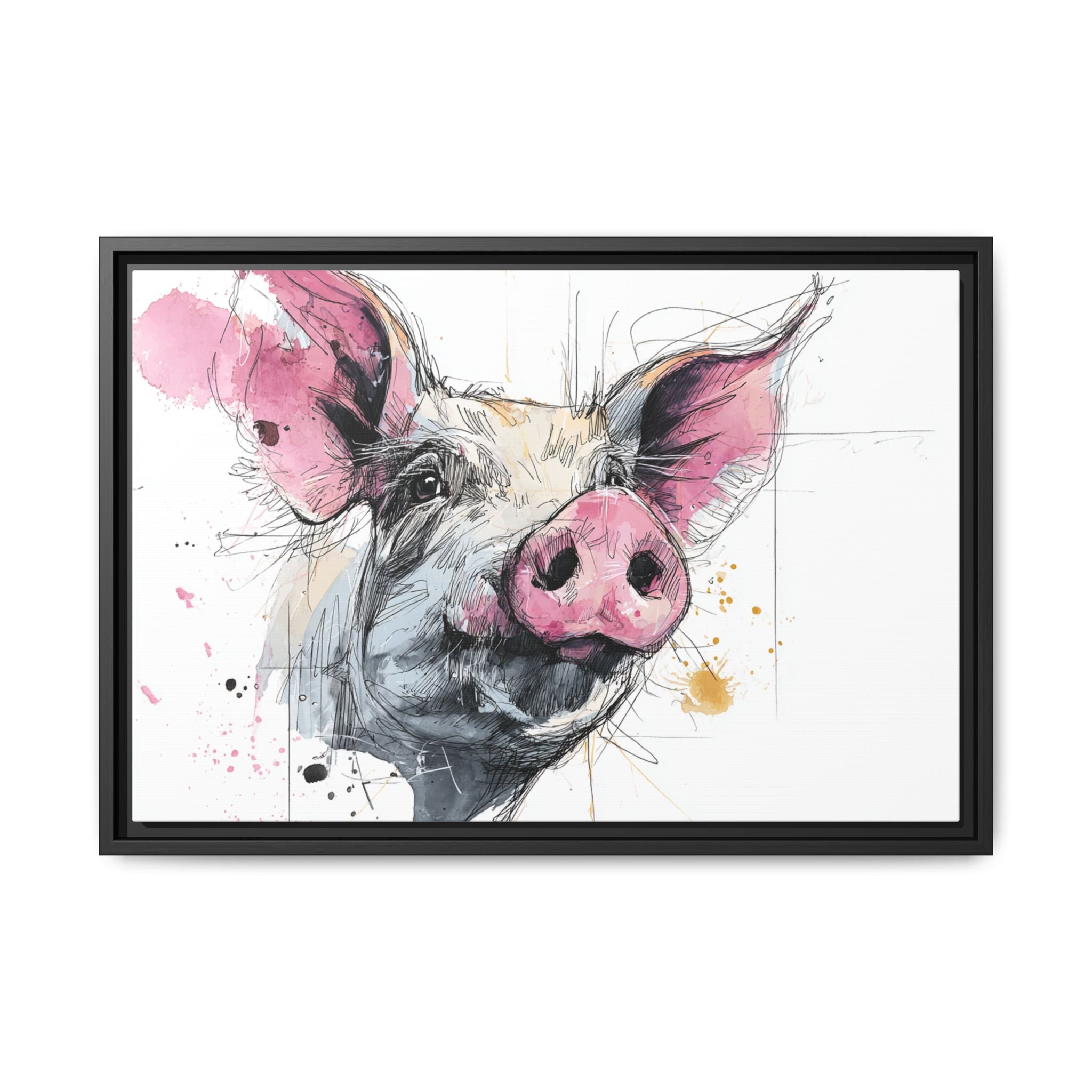 Whimsical Pig Art Print - Playful Farmhouse Decor