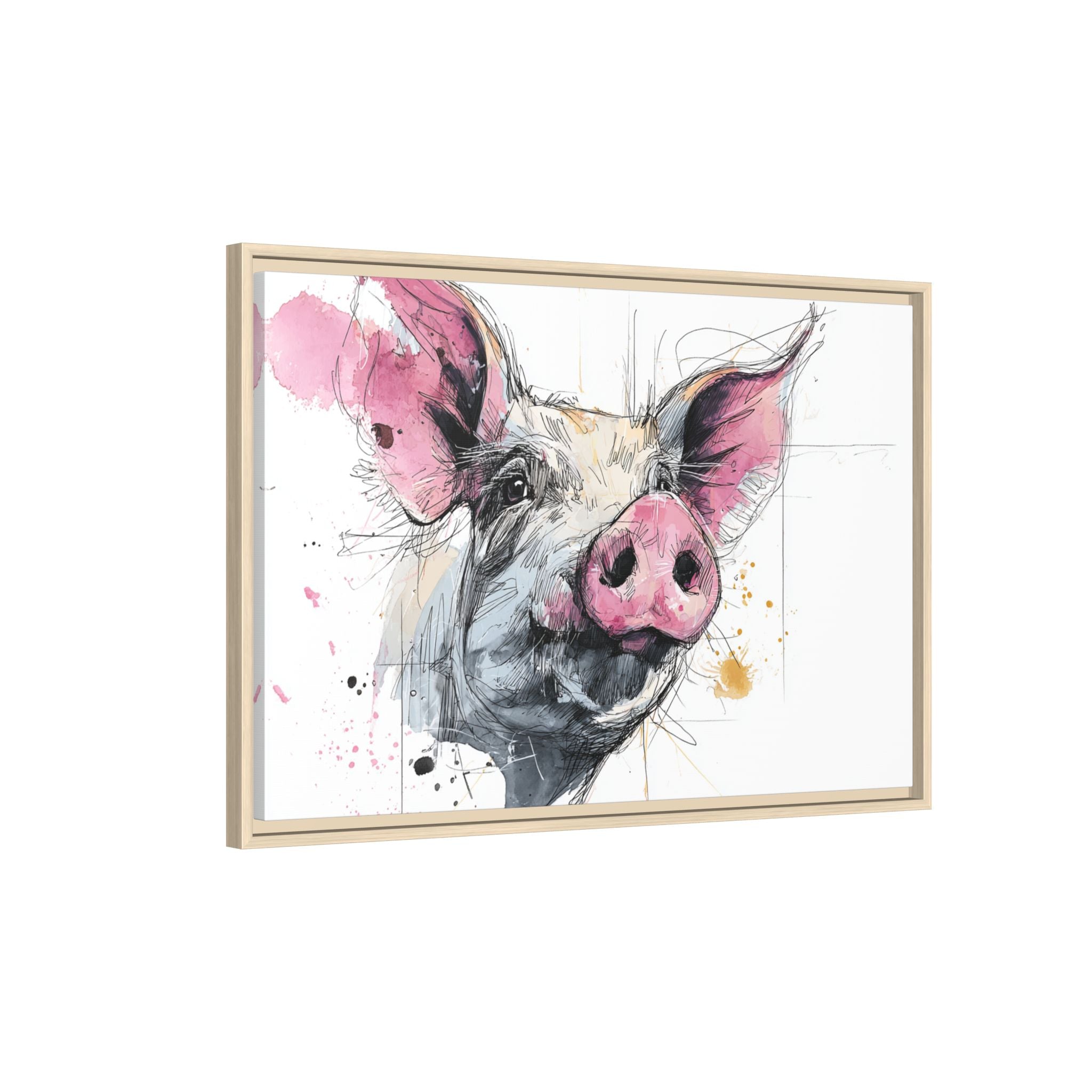 Whimsical Pig Art Print - Playful Farmhouse Decor