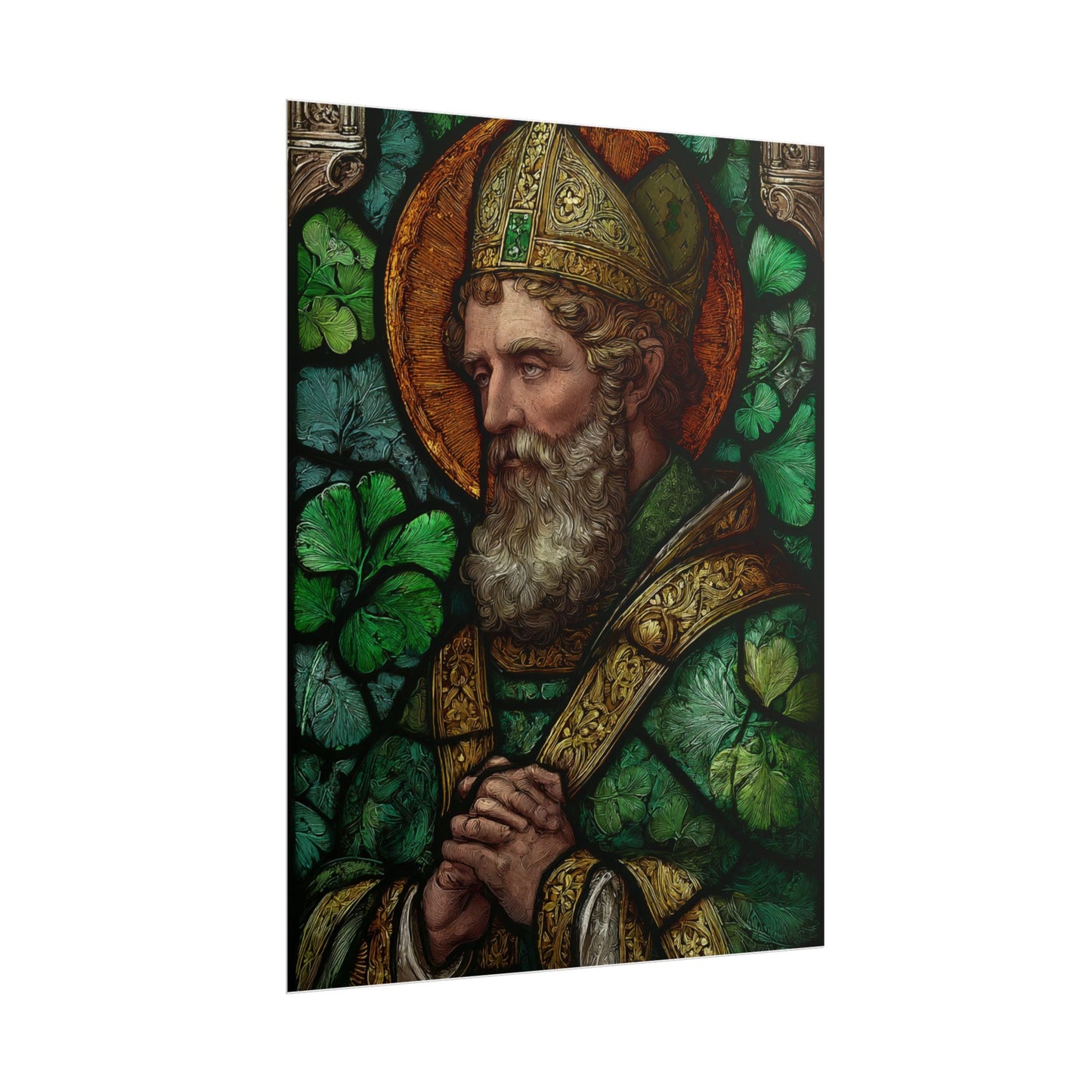 Saint Artwork | Irish Heritage Art | Traditional Green Tones