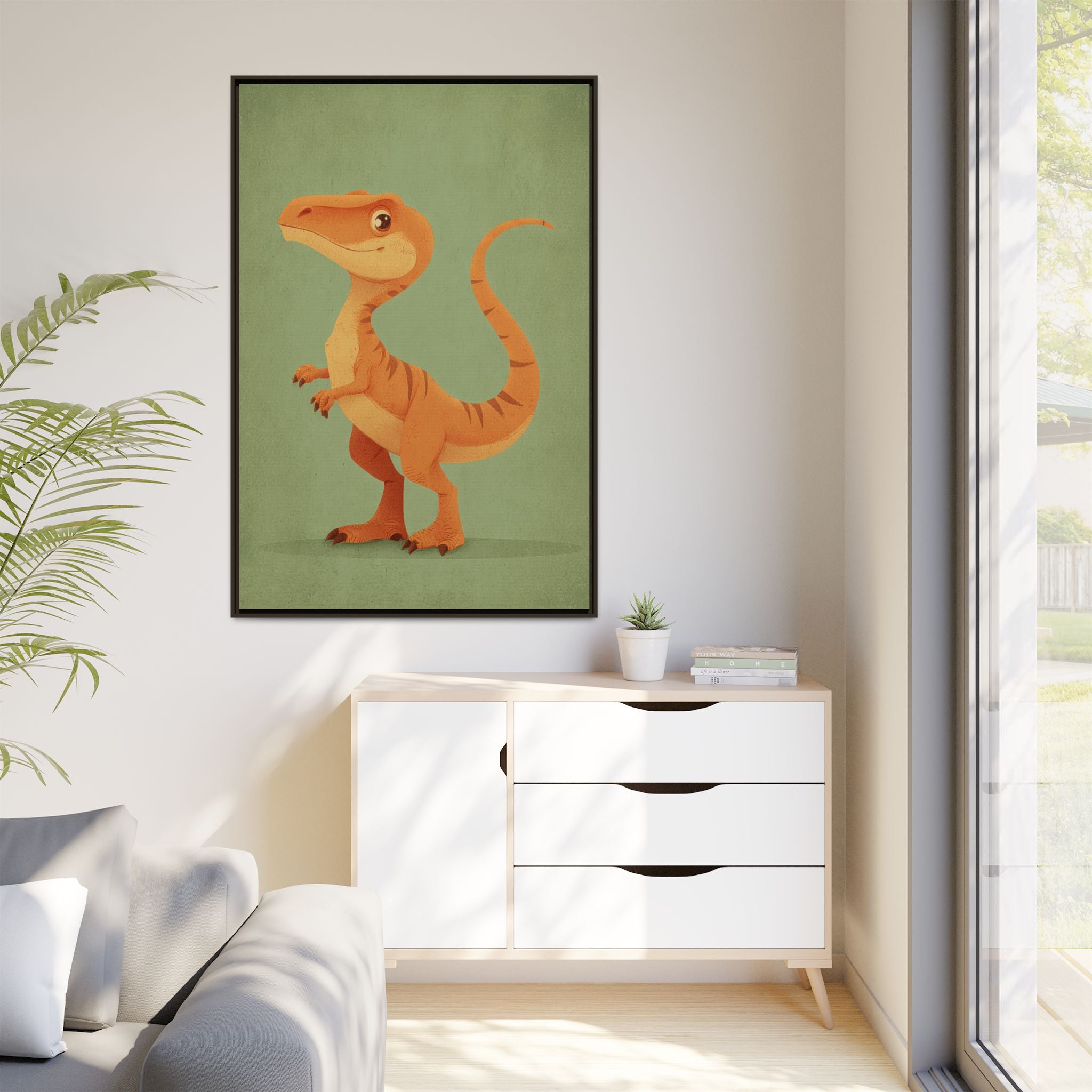 Whimsical Dinosaur Illustration Art for Kids' Rooms