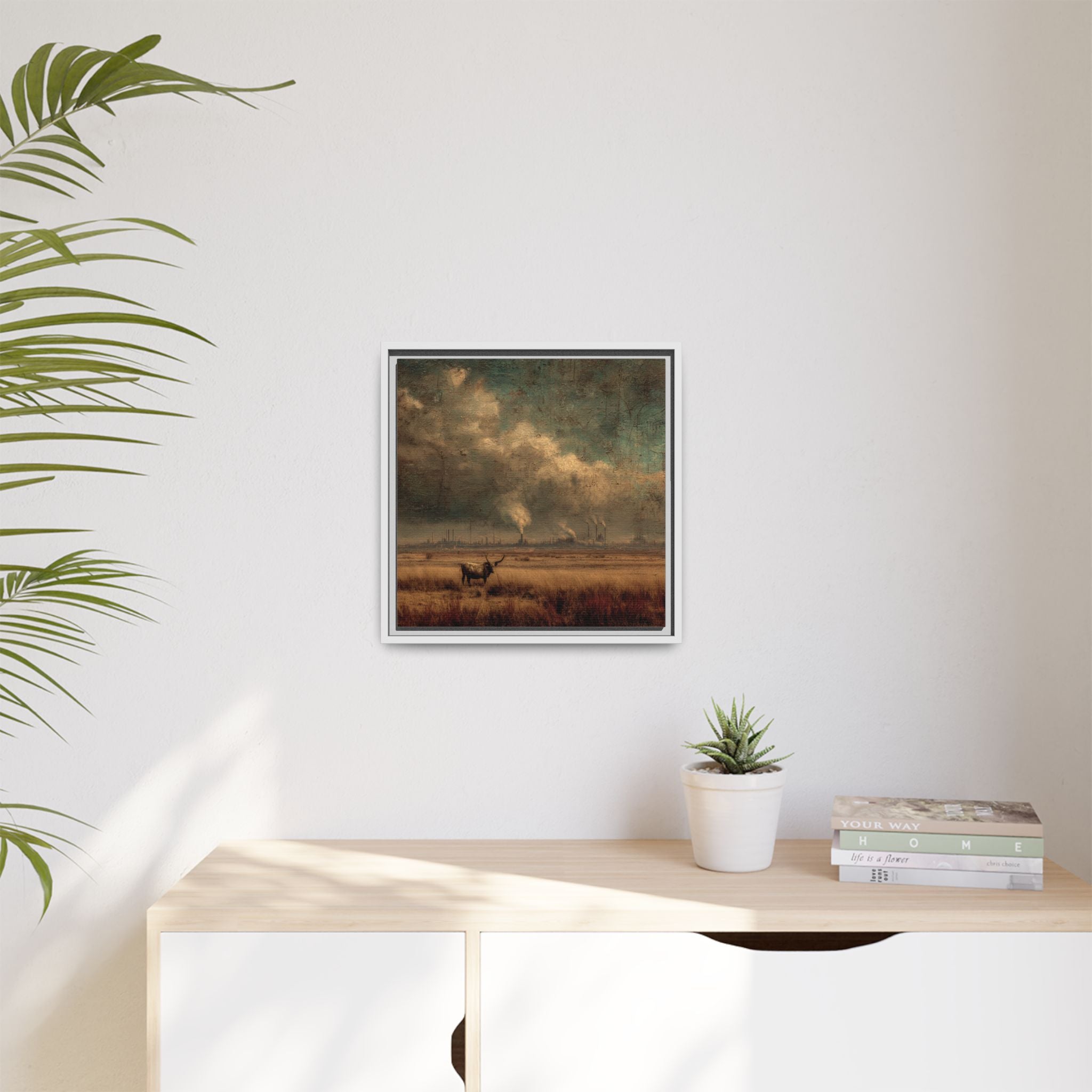 Cattle in Industrial Landscape | Vintage Style Art Print
