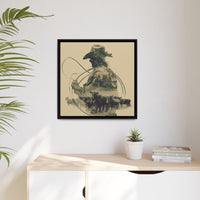 Lone Cowboy Silhouette Art - Vintage Western Charm