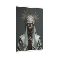Ethereal Blindfolded Saint Art | Spiritual Home Decor