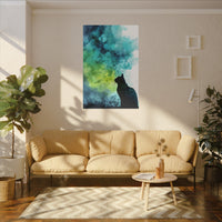 Dreamy Cat Watercolor Art Print - Serene Home Decor