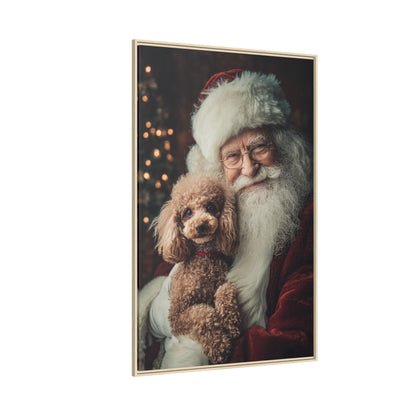 Heartwarming Santa and Poodle Artwork