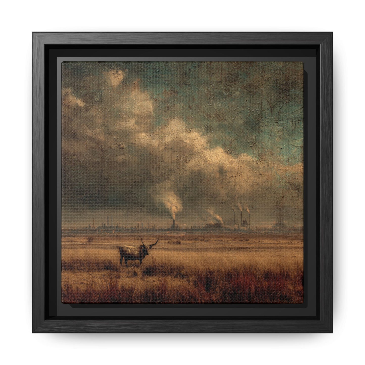 Cattle in Industrial Landscape | Vintage Style Art Print