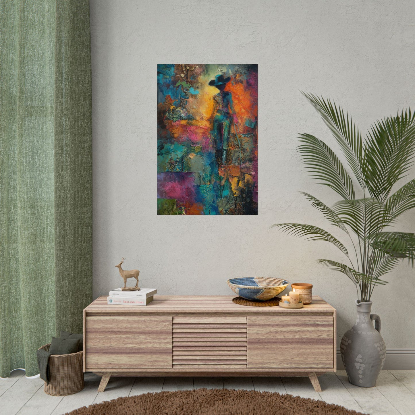 Abstract Cowgirl Art | Colorful Canvas Artwork