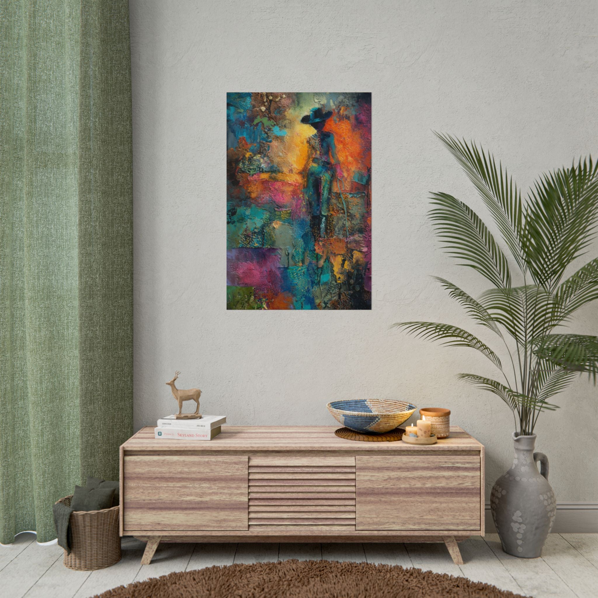 Abstract Cowgirl Art | Colorful Canvas Artwork