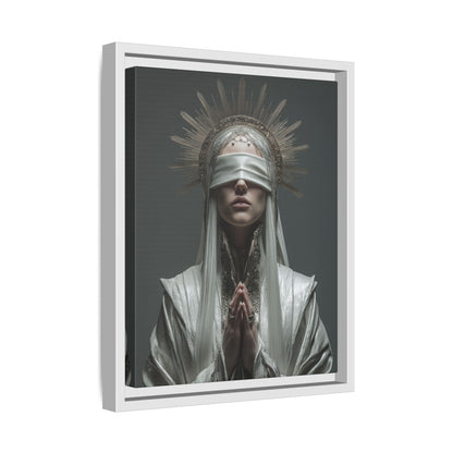 Ethereal Blindfolded Saint Art | Spiritual Home Decor