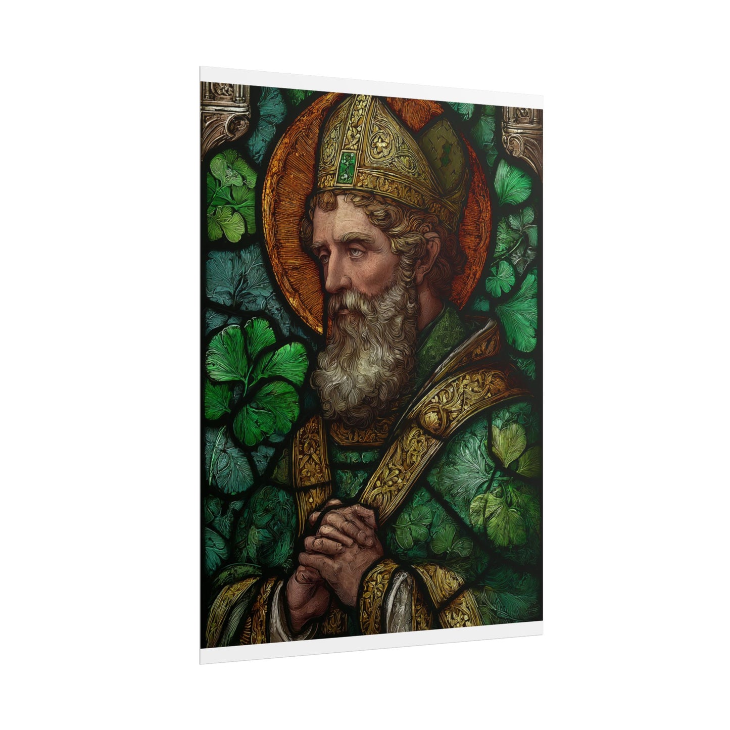 Saint Artwork | Irish Heritage Art | Traditional Green Tones
