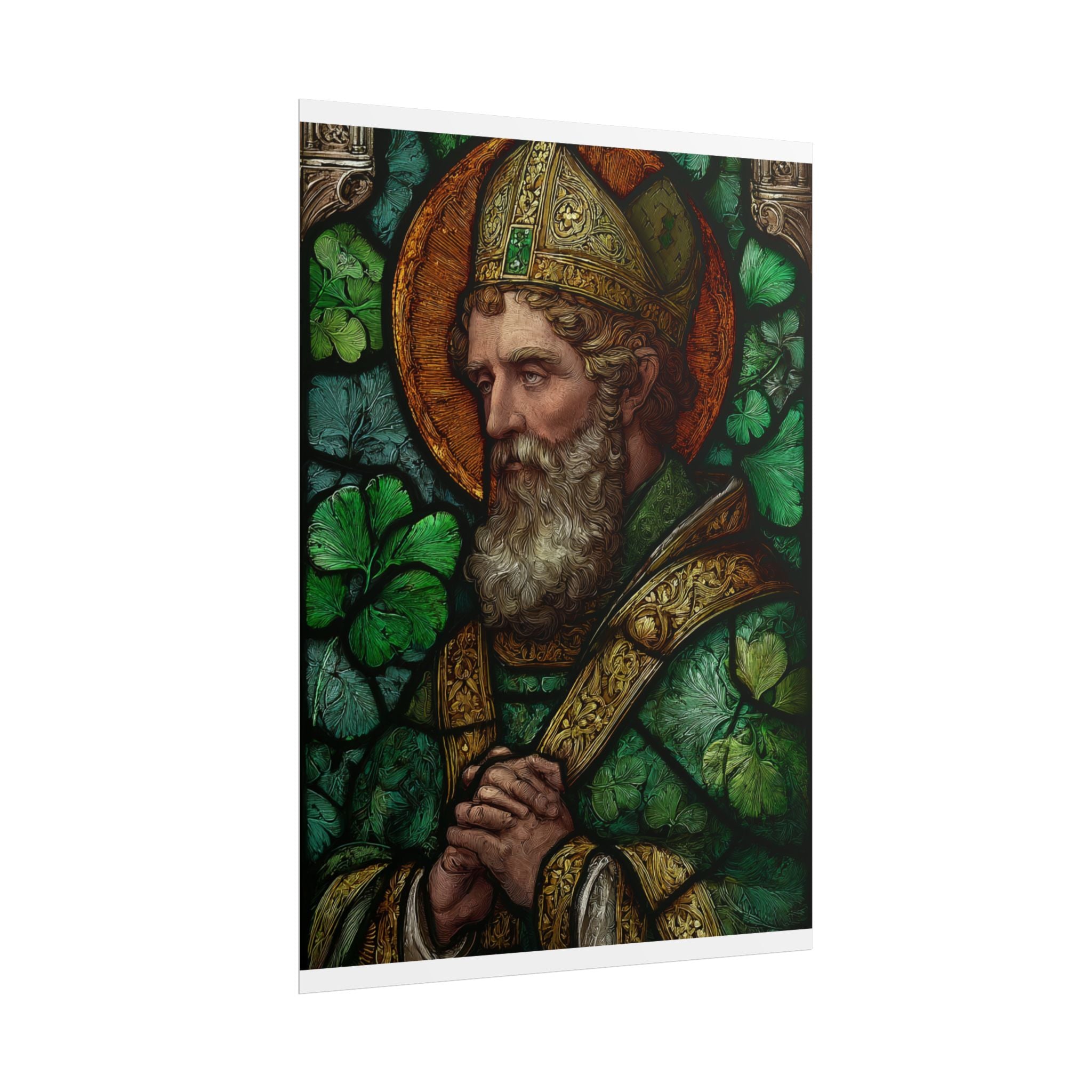 Saint Artwork | Irish Heritage Art | Traditional Green Tones
