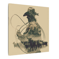 Lone Cowboy Silhouette Art - Vintage Western Charm