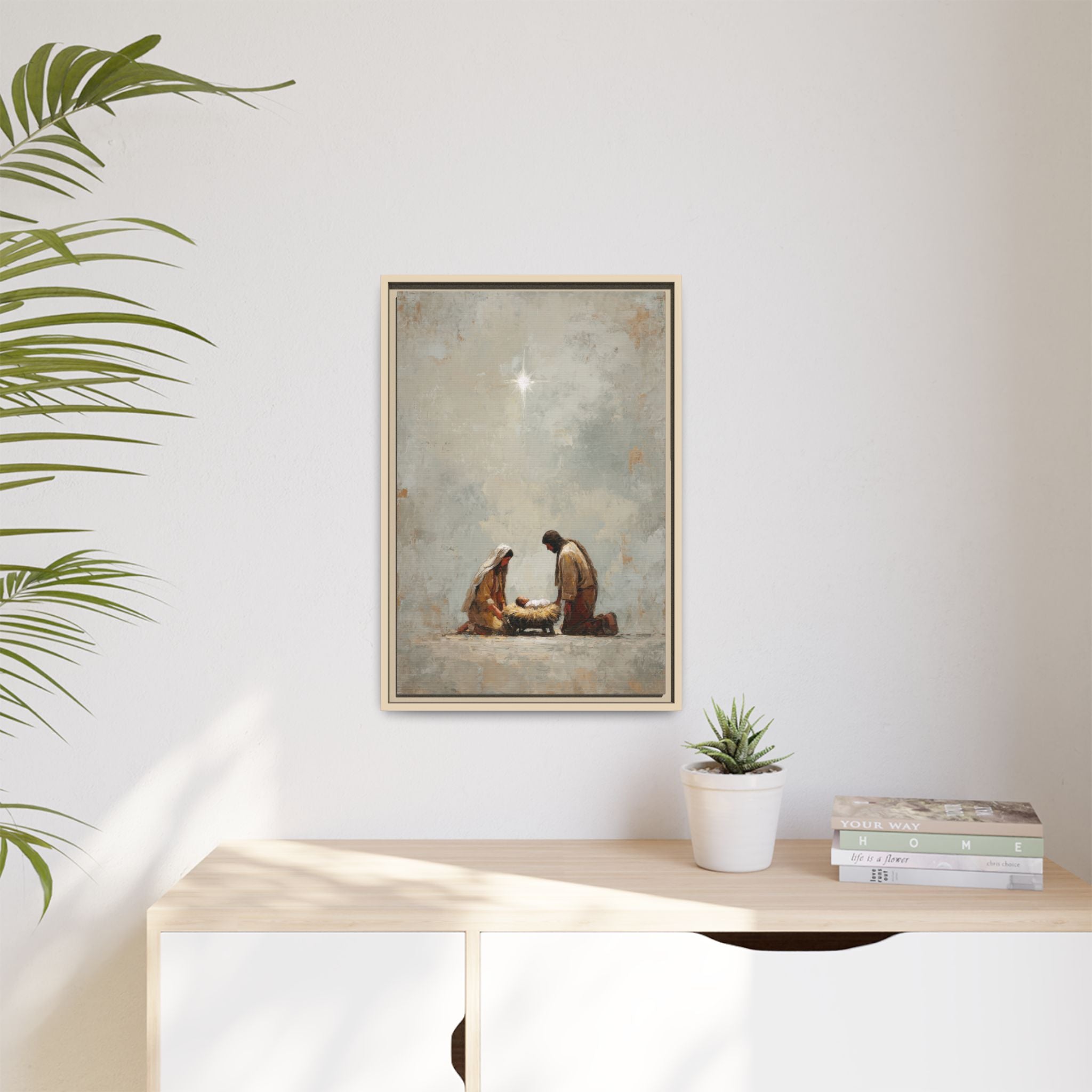Nativity Scene Art Print - Warm Family Vibes