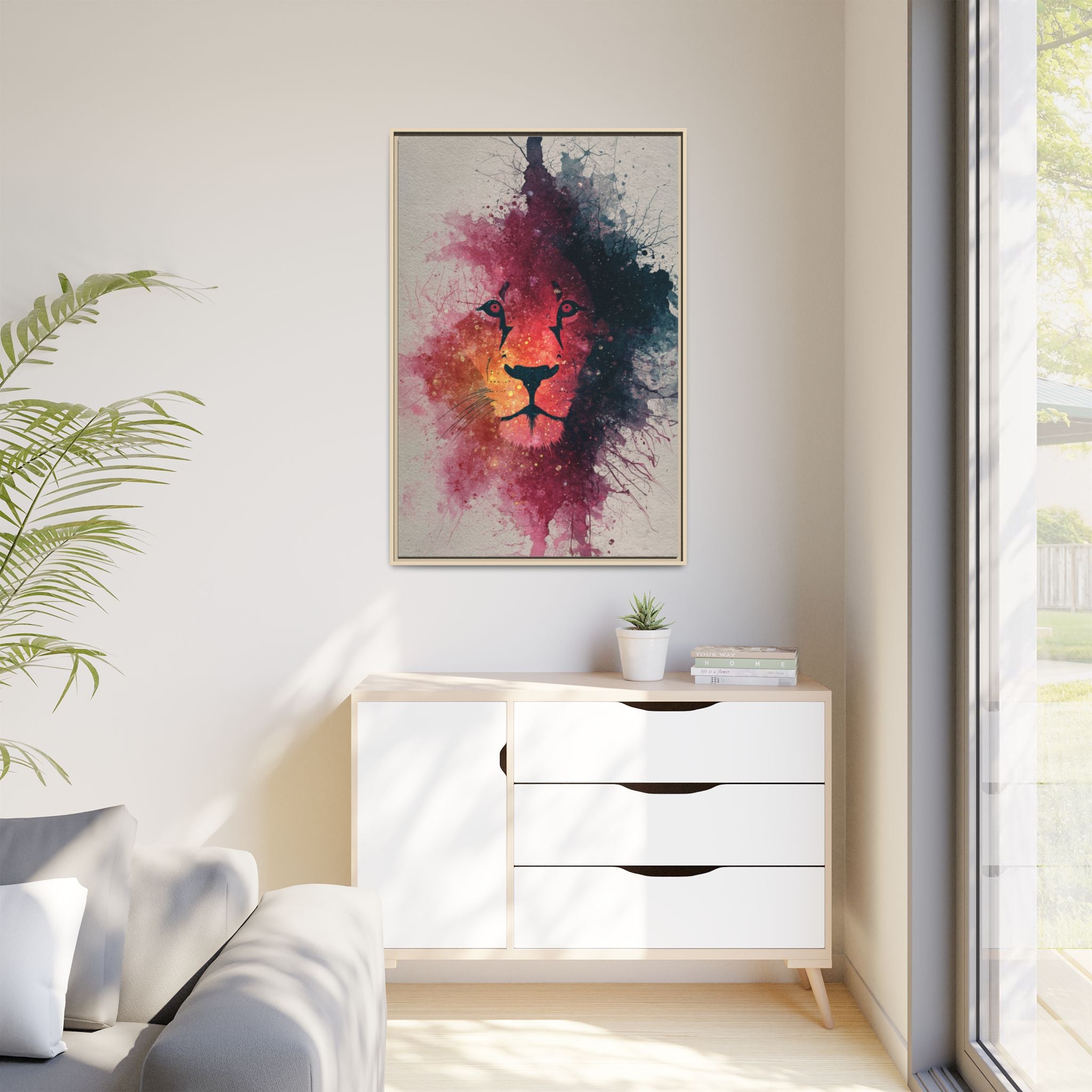 Majestic Lion Watercolor Art | Vibrant Animal Portrait