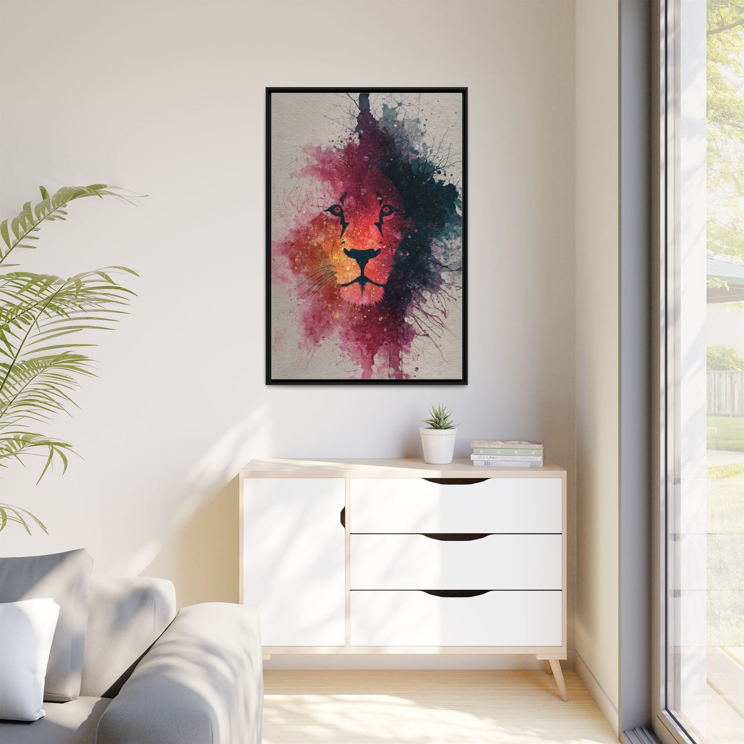 Majestic Lion Watercolor Art | Vibrant Animal Portrait