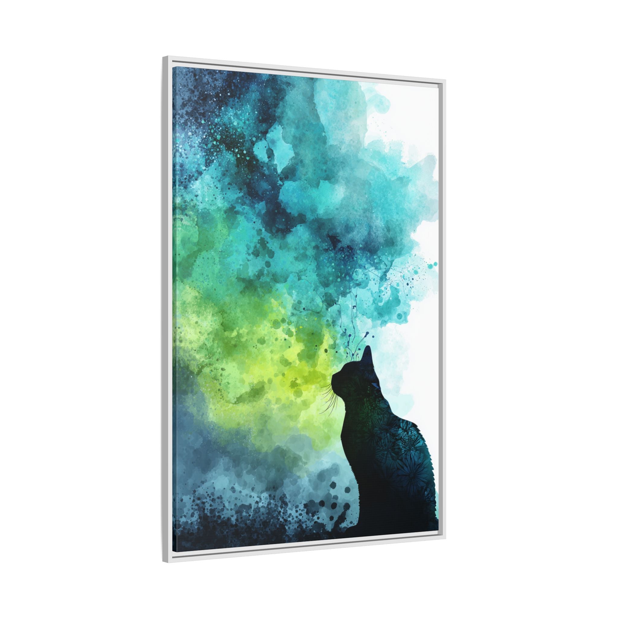 Dreamy Cat Watercolor Art Print - Serene Home Decor