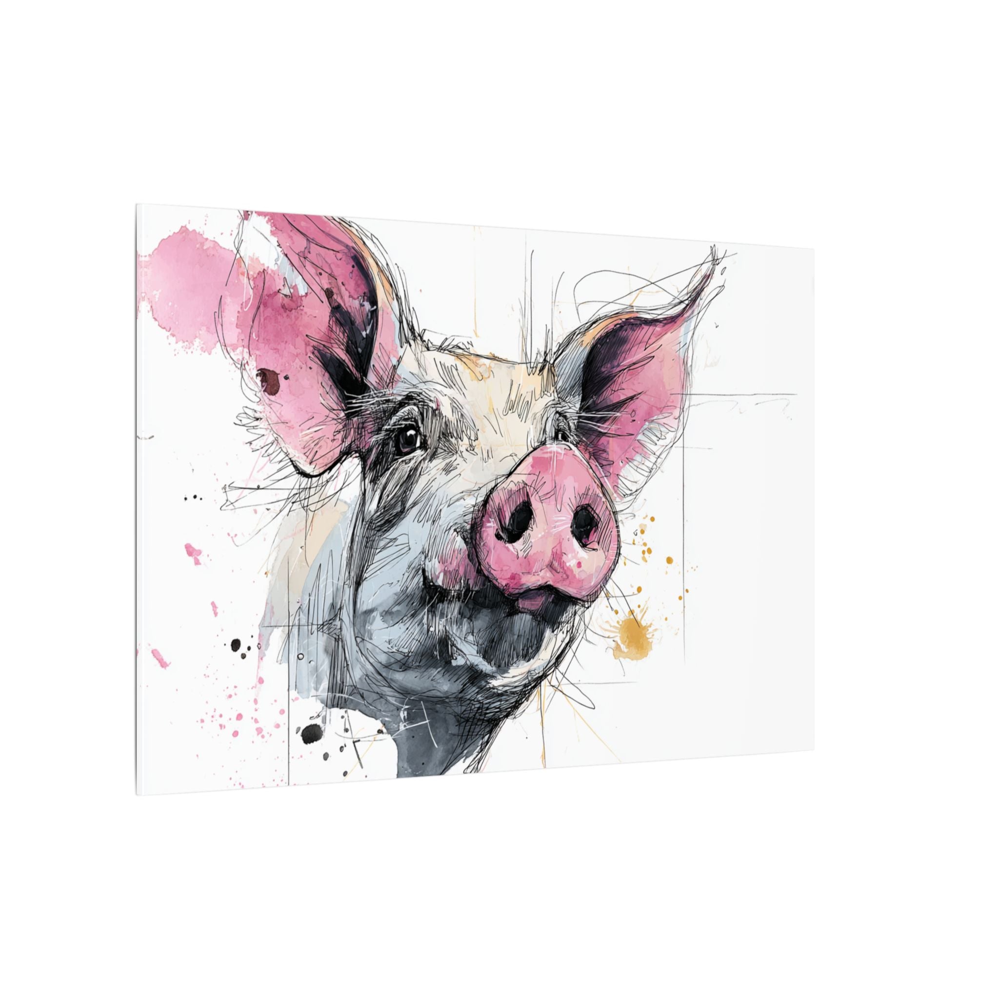 Whimsical Pig Art Print - Playful Farmhouse Decor