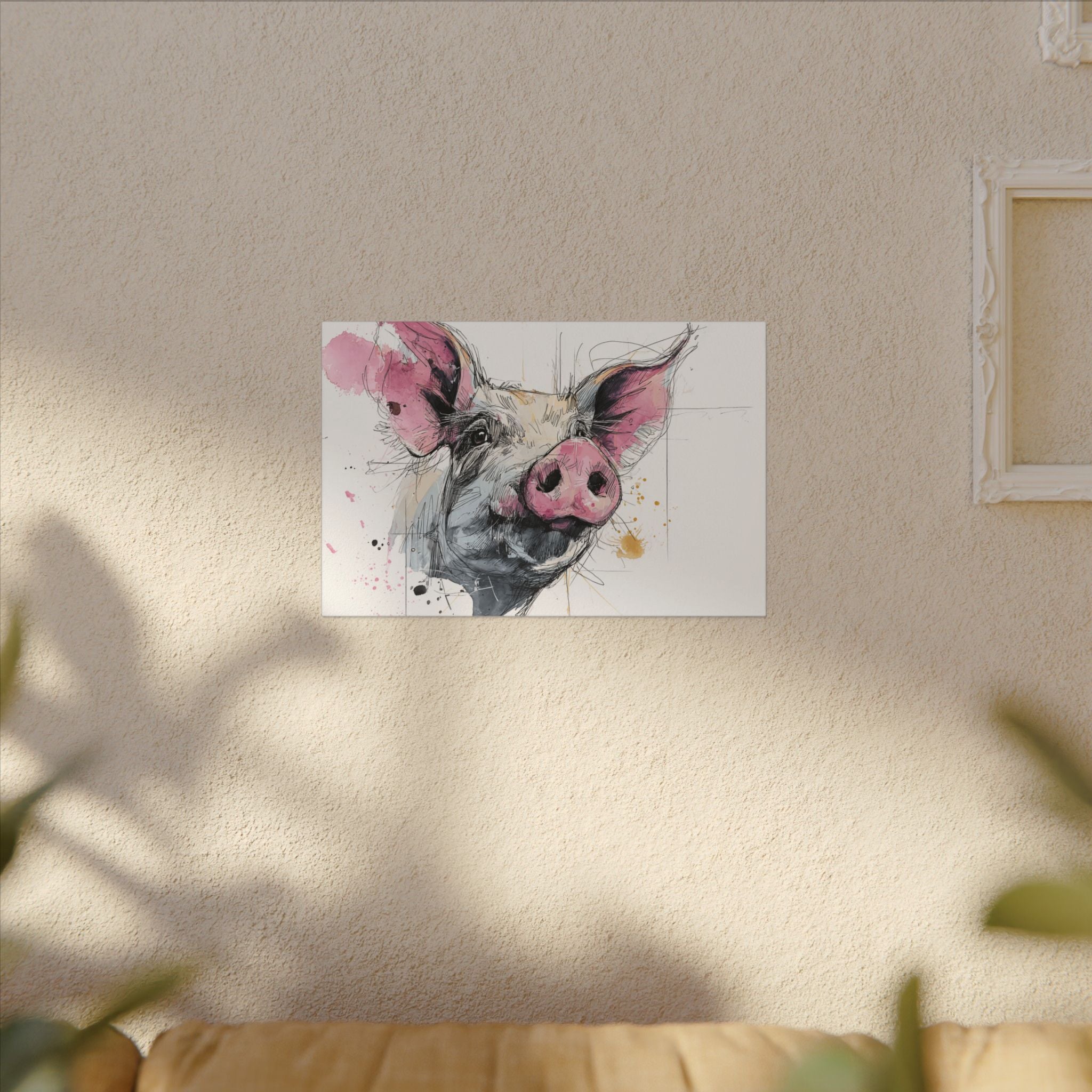 Whimsical Pig Art Print - Playful Farmhouse Decor