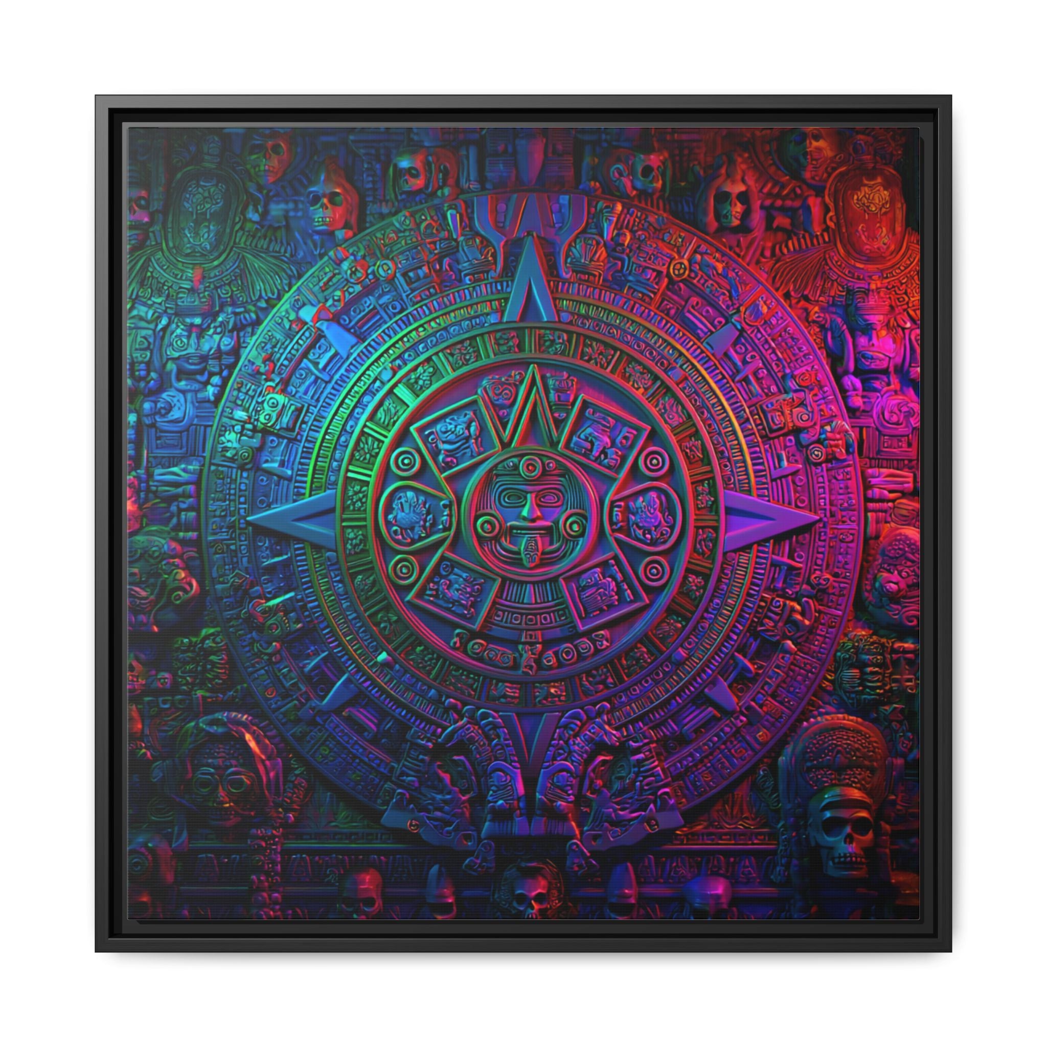Aztec Mandala Wall Art - Colorful Cultural Decor
