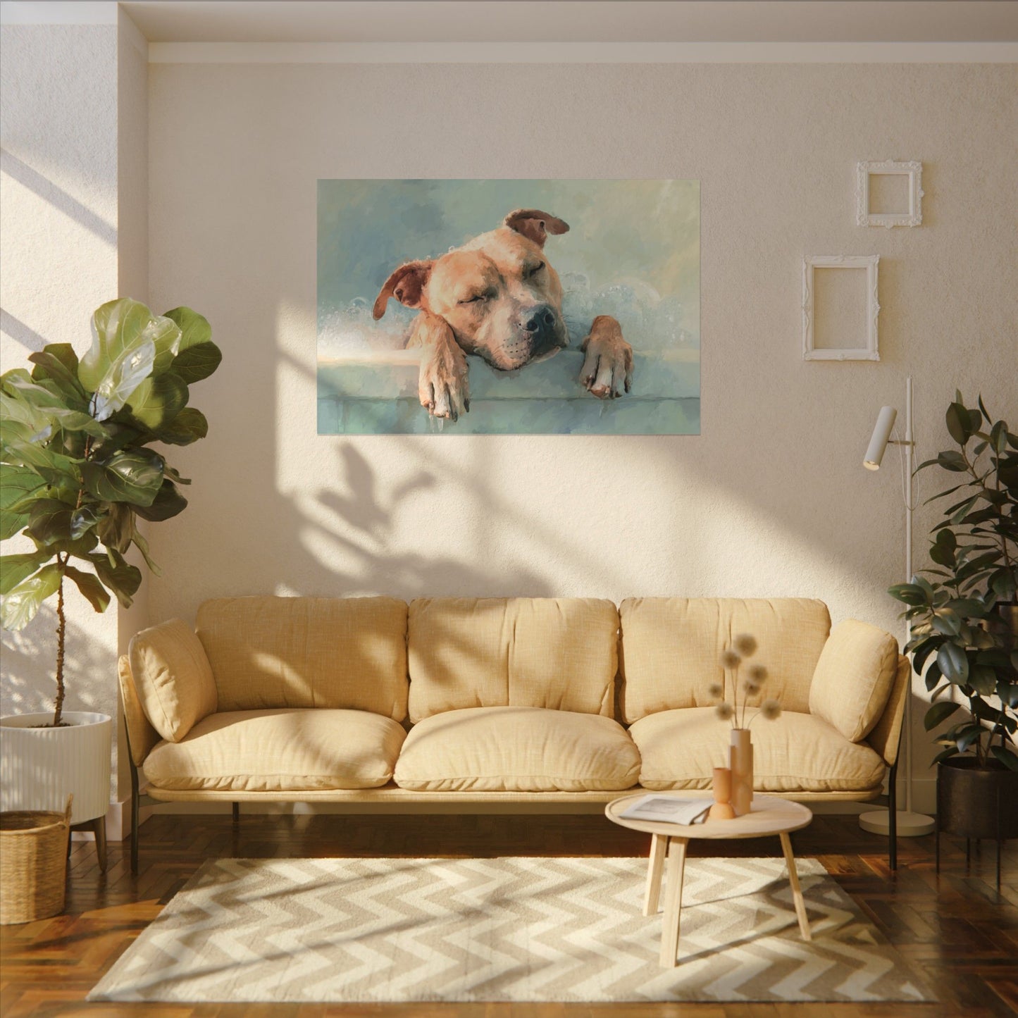 Cozy Dog Portrait | Serene Animal Artwork for Warm Spaces