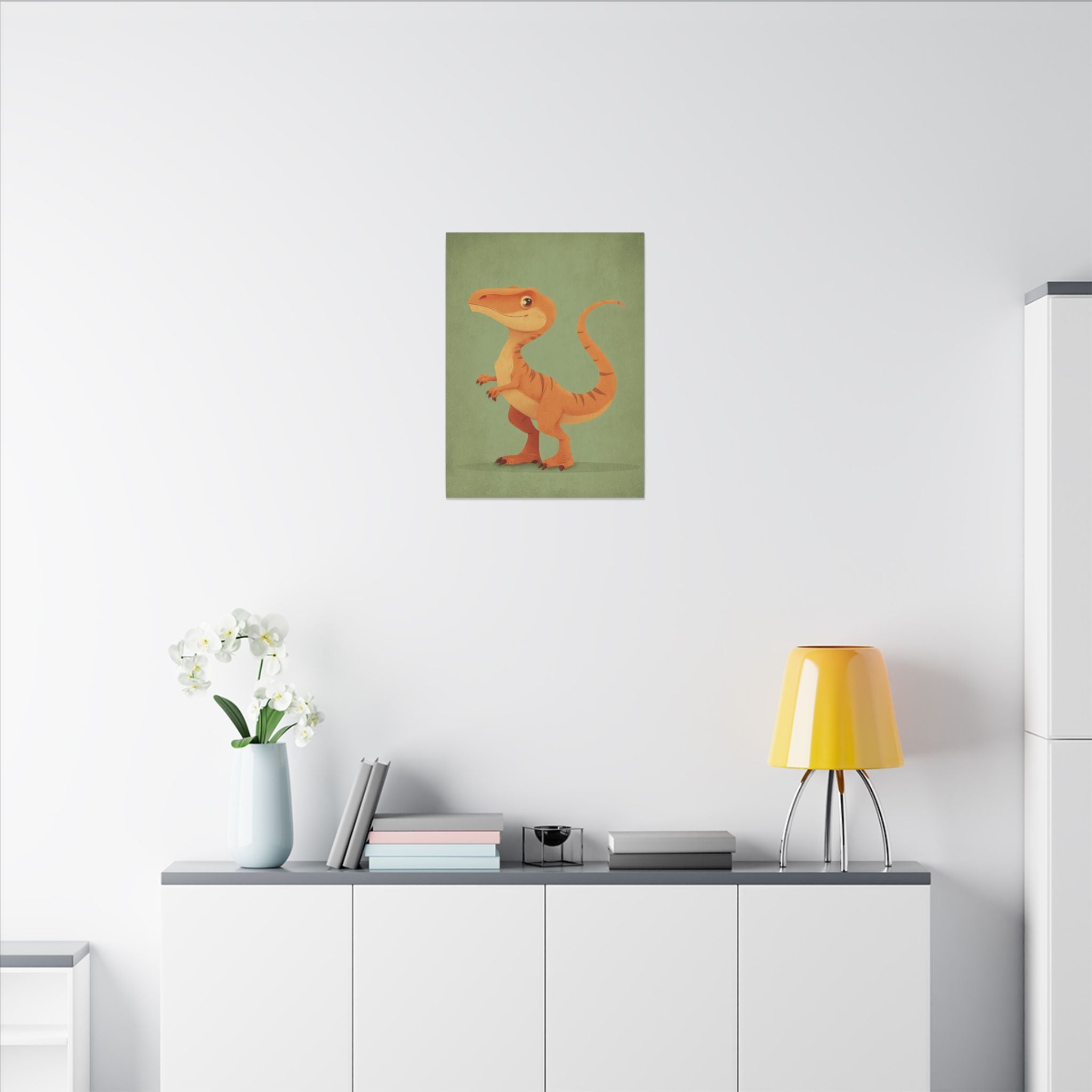 Whimsical Dinosaur Illustration Art for Kids' Rooms