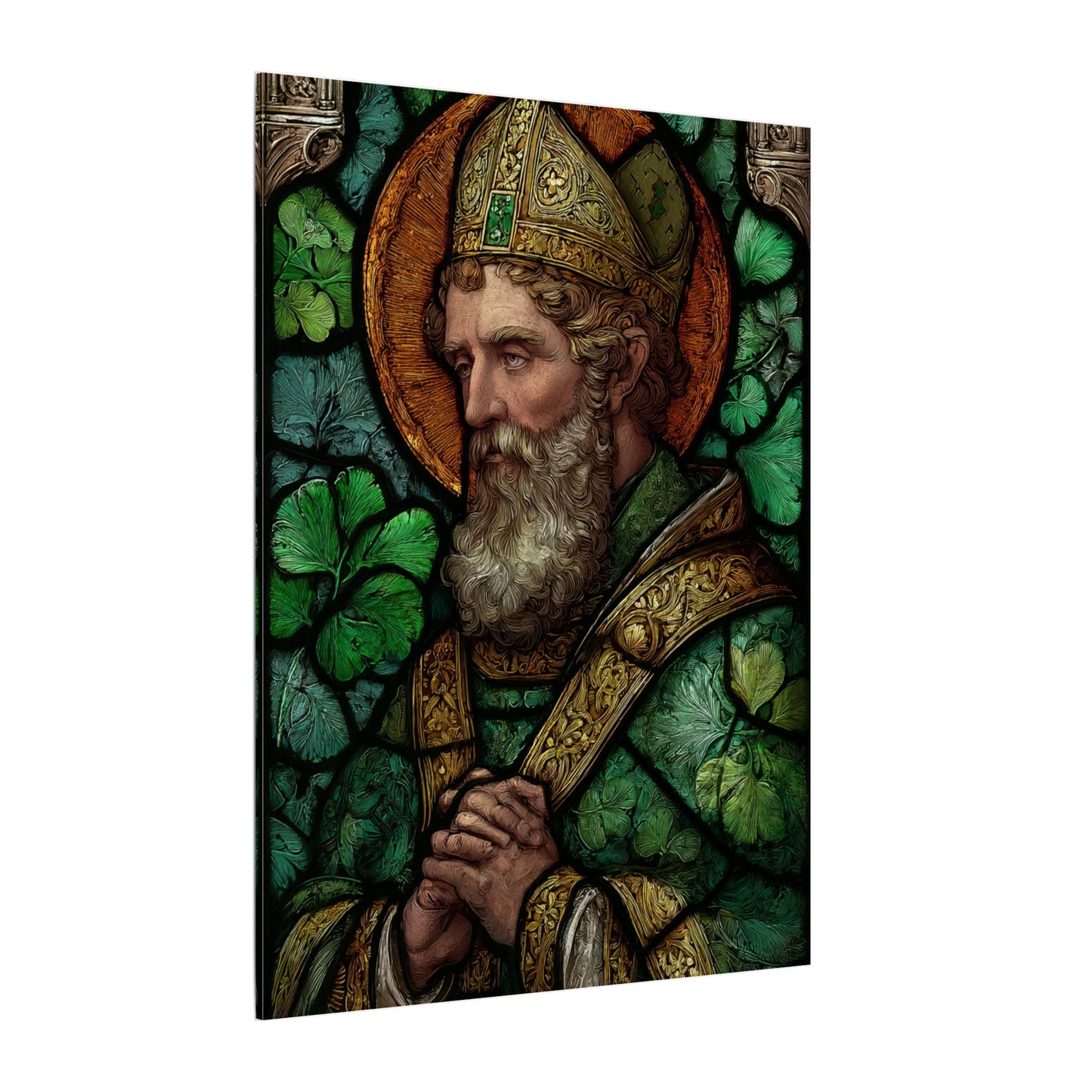 Saint Artwork | Irish Heritage Art | Traditional Green Tones