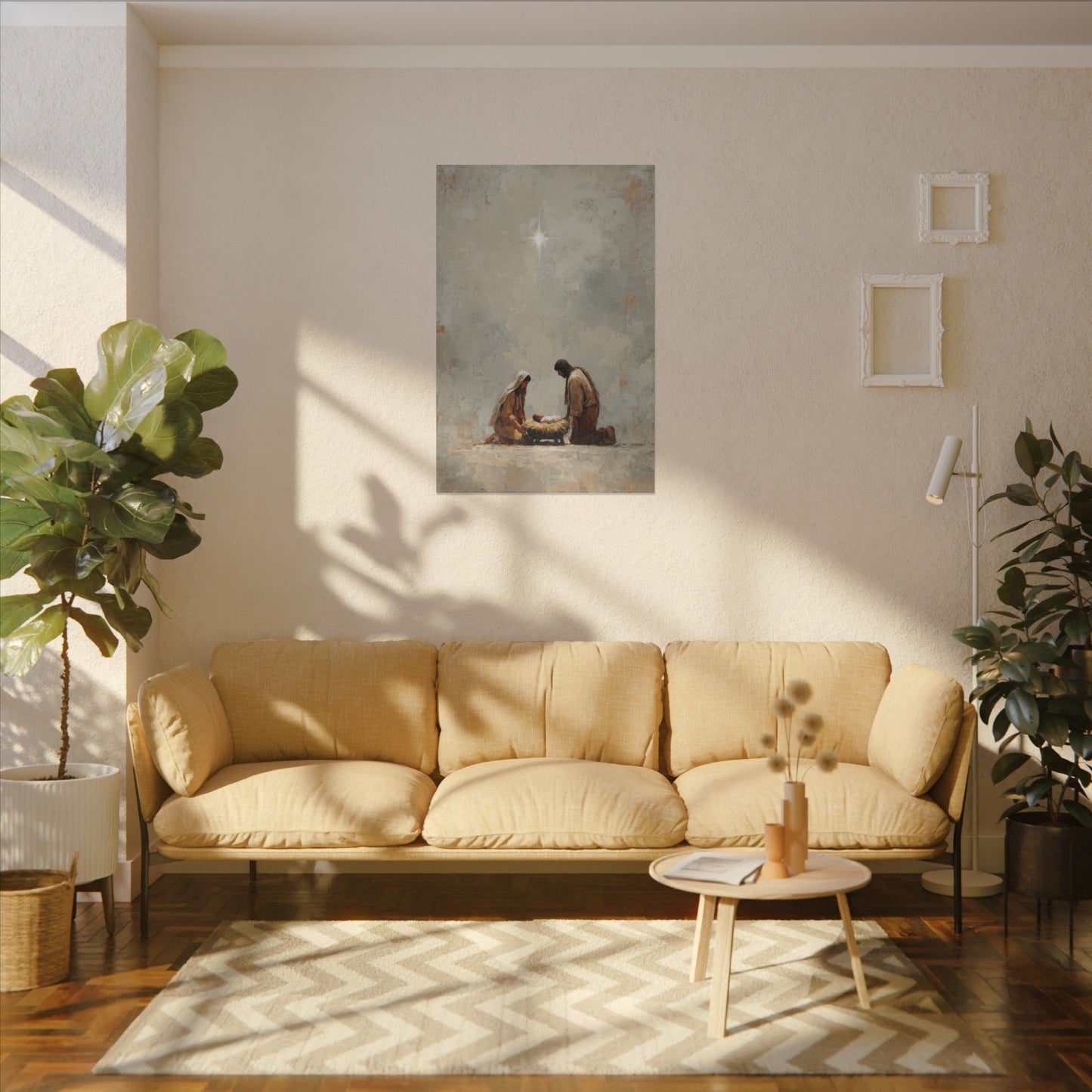 Nativity Scene Art Print - Warm Family Vibes