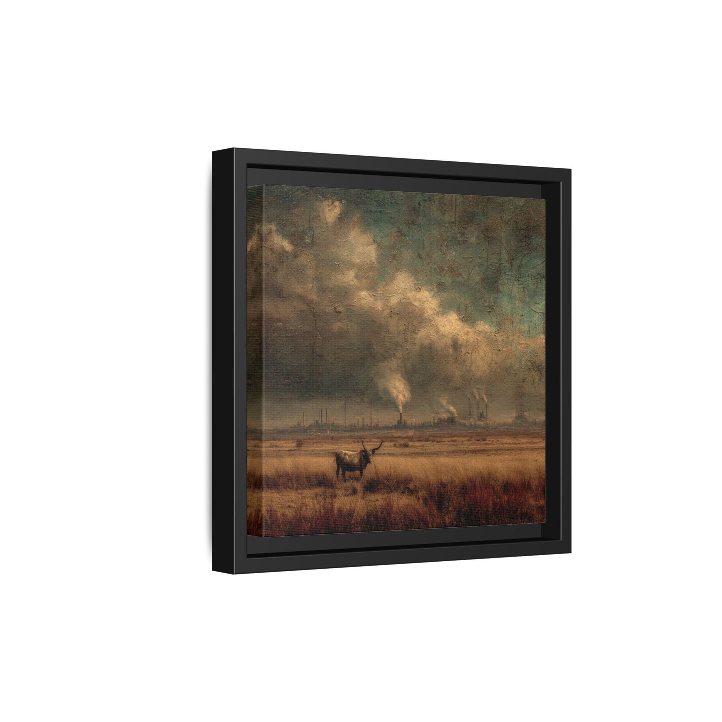 Cattle in Industrial Landscape | Vintage Style Art Print