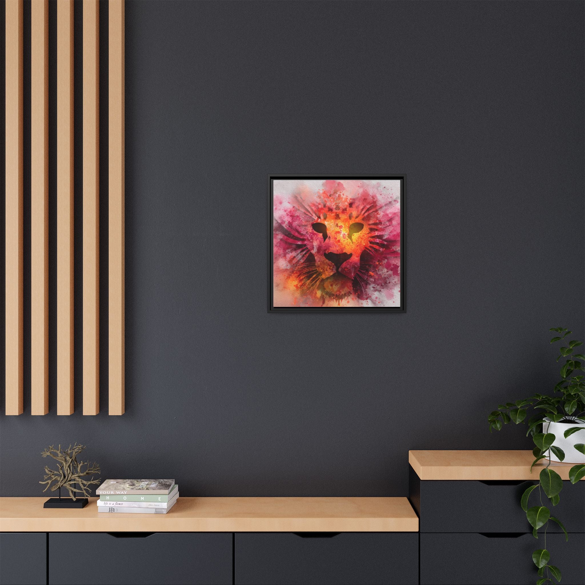 Vibrant Lion Artwork – Bold Watercolor Print