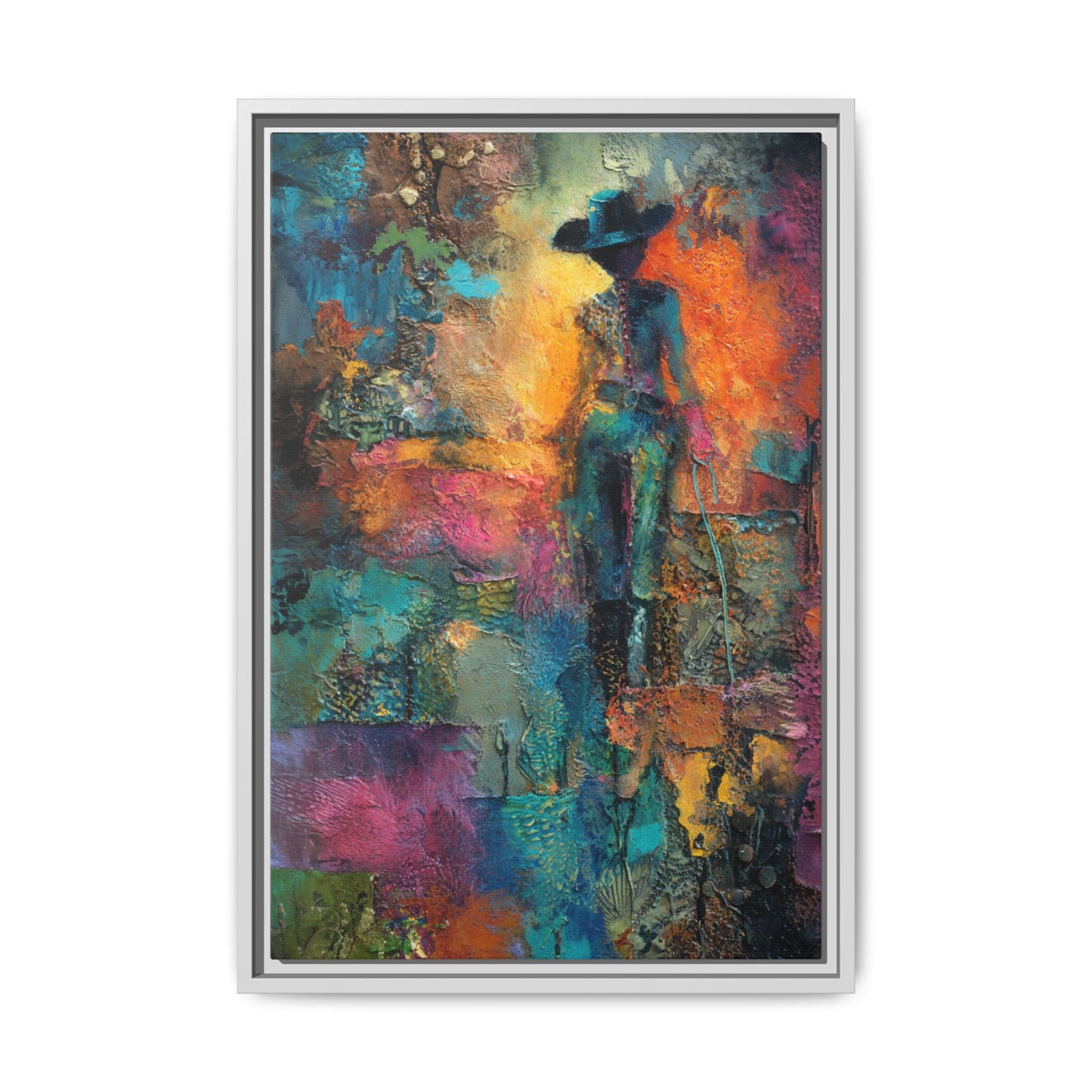 Abstract Cowgirl Art | Colorful Canvas Artwork
