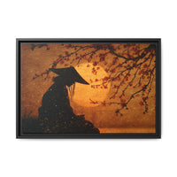 Serene Silhouette of Contemplation | Asian-Inspired Artwork