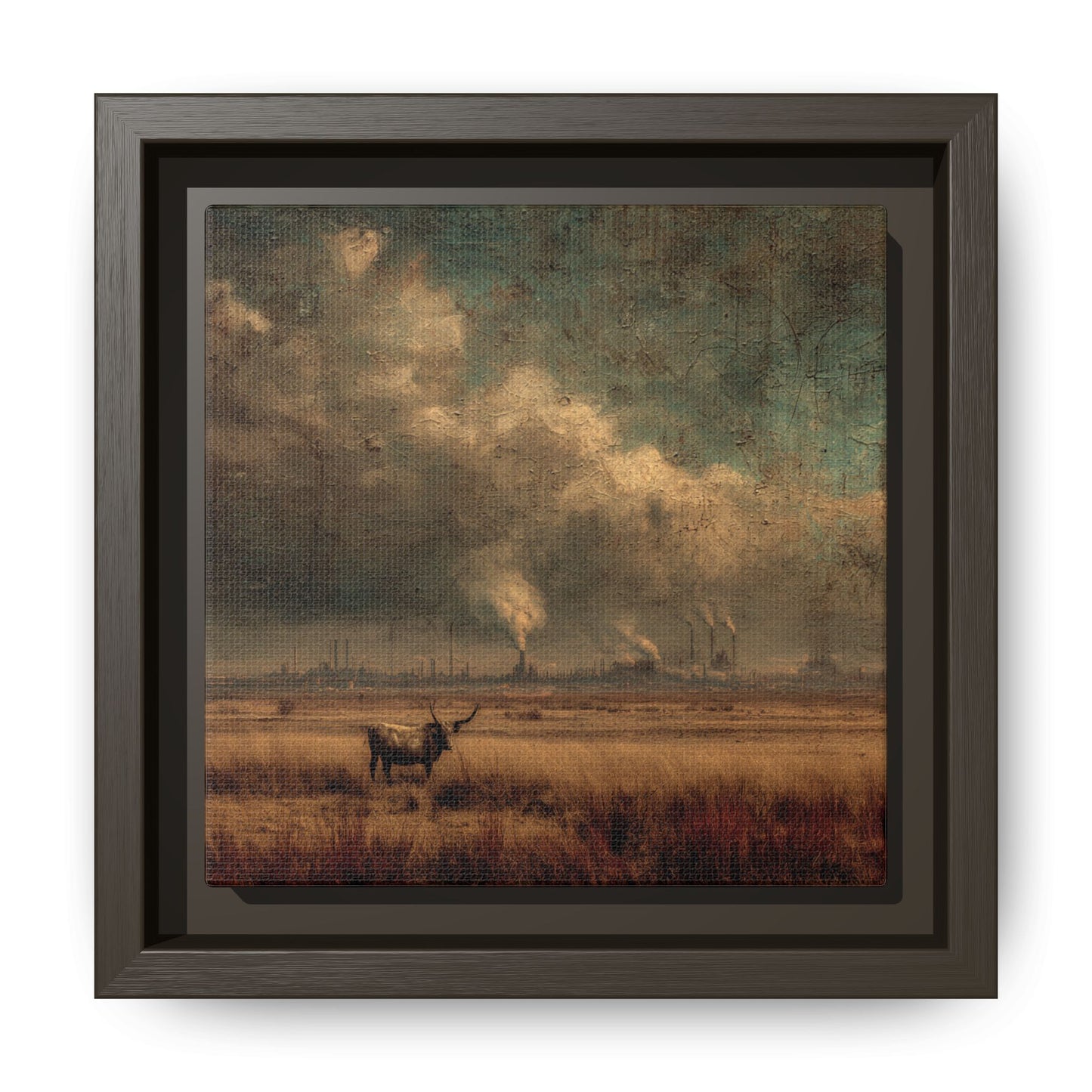 Cattle in Industrial Landscape | Vintage Style Art Print