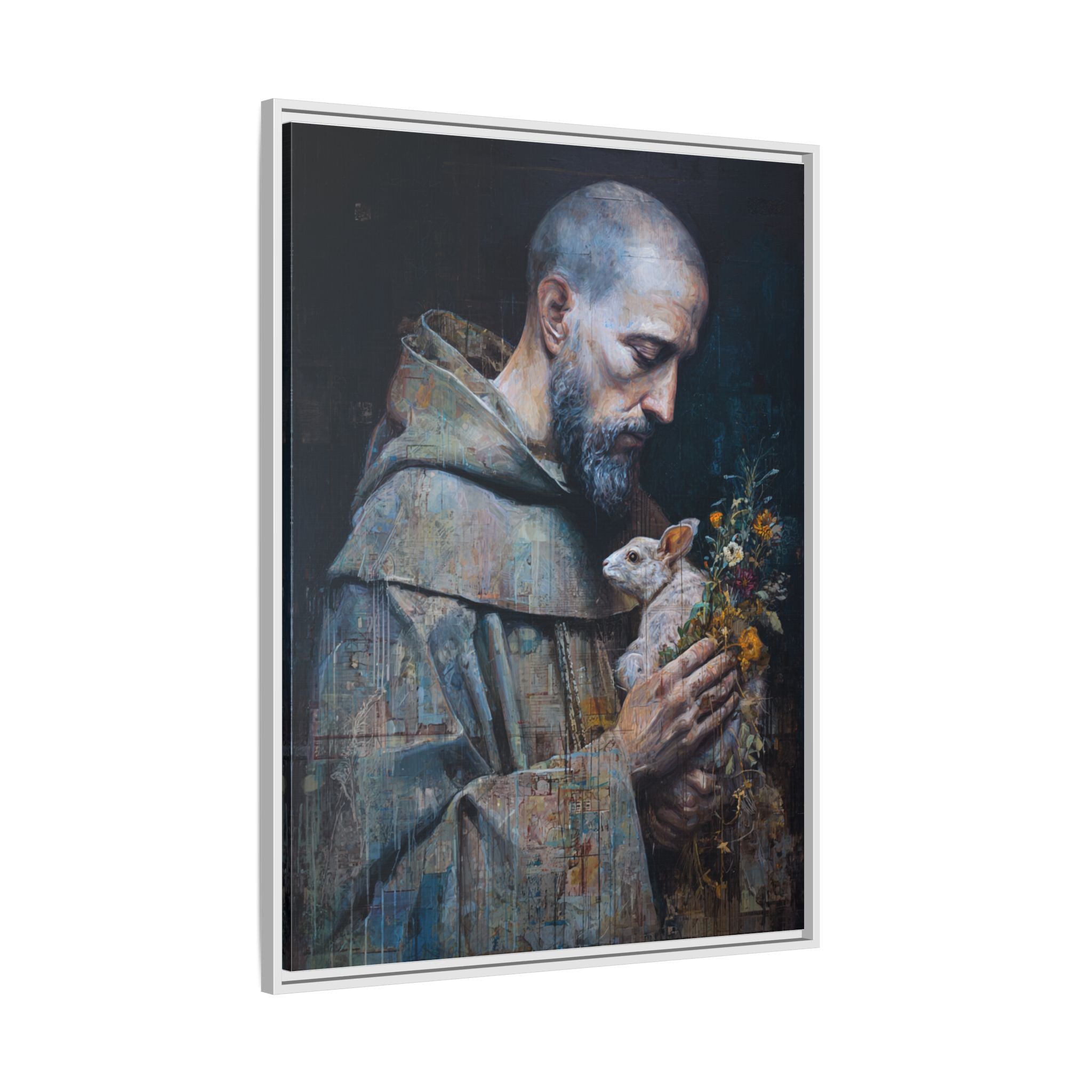 Saint Francis and Rabbit Artwork - Nature Inspired Wall Art