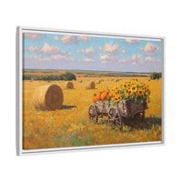 Sunflower Harvest Wagon Decor | Rustic Farm Art for Home