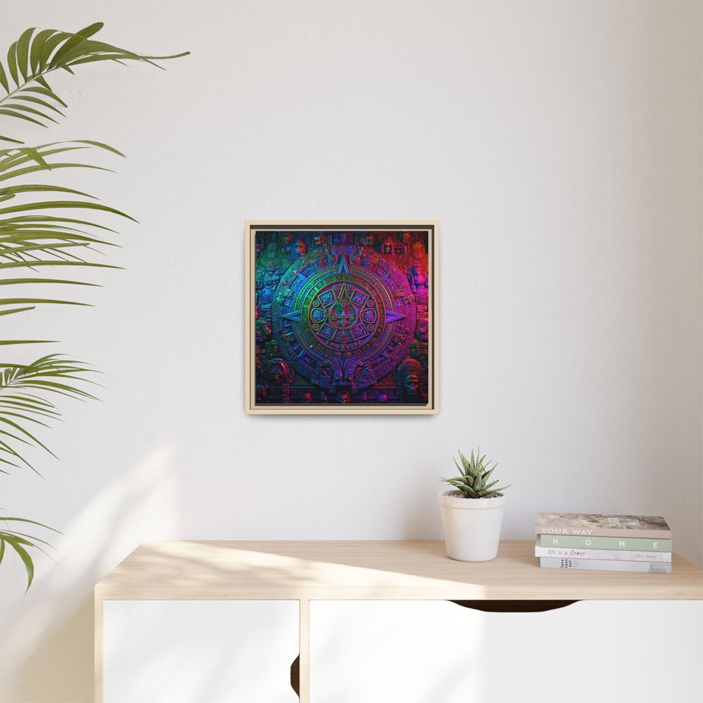 Aztec Mandala Wall Art - Colorful Cultural Decor