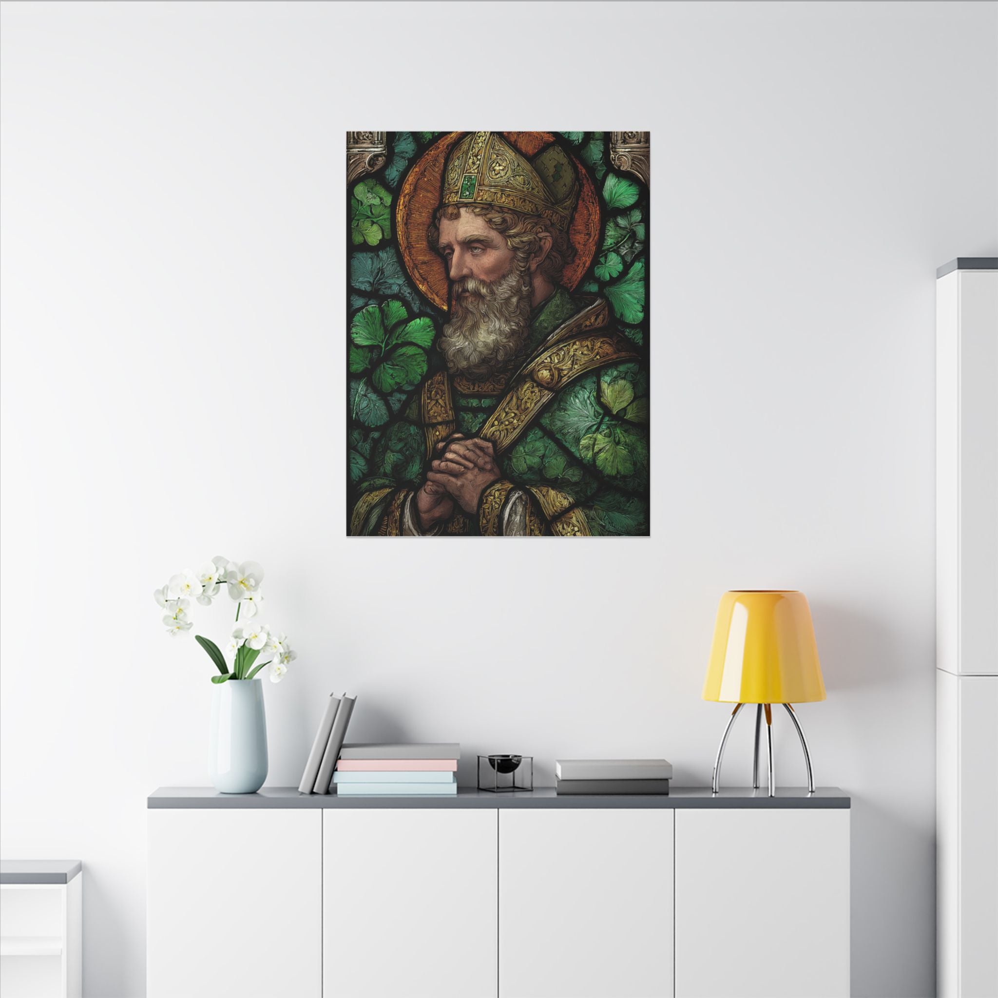 Saint Artwork | Irish Heritage Art | Traditional Green Tones